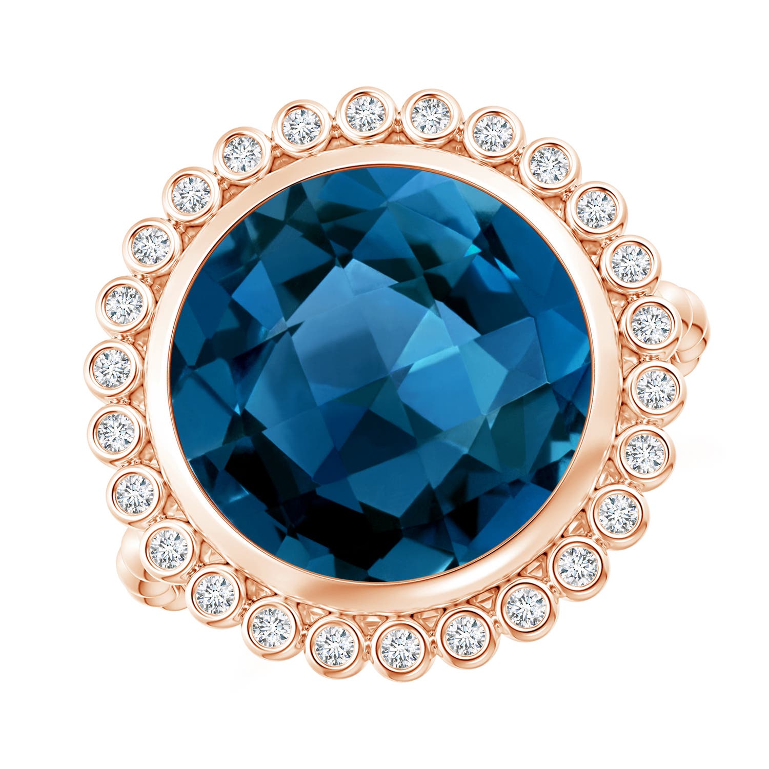 AAAA - London Blue Topaz / 8.51 CT / 14 KT Rose Gold