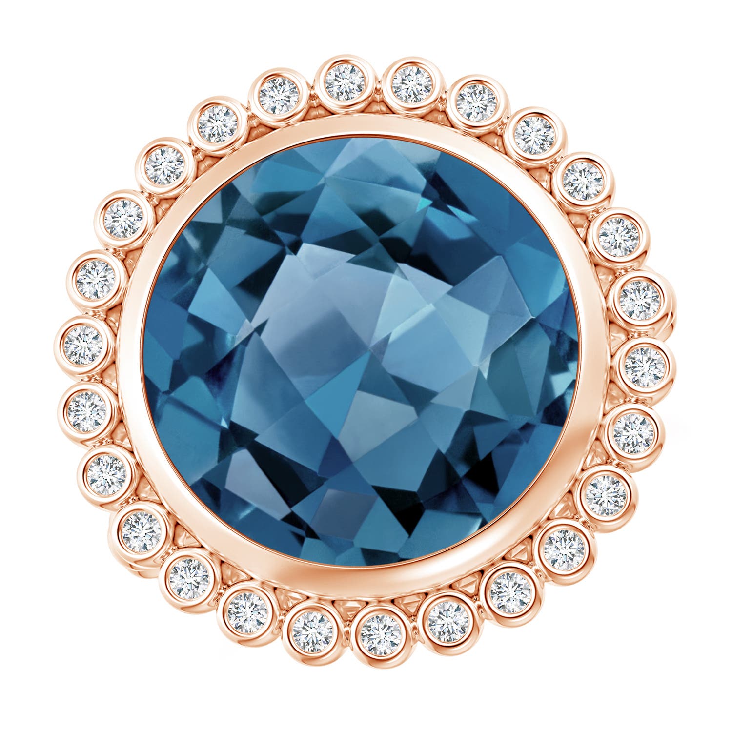 A - London Blue Topaz / 10.76 CT / 14 KT Rose Gold