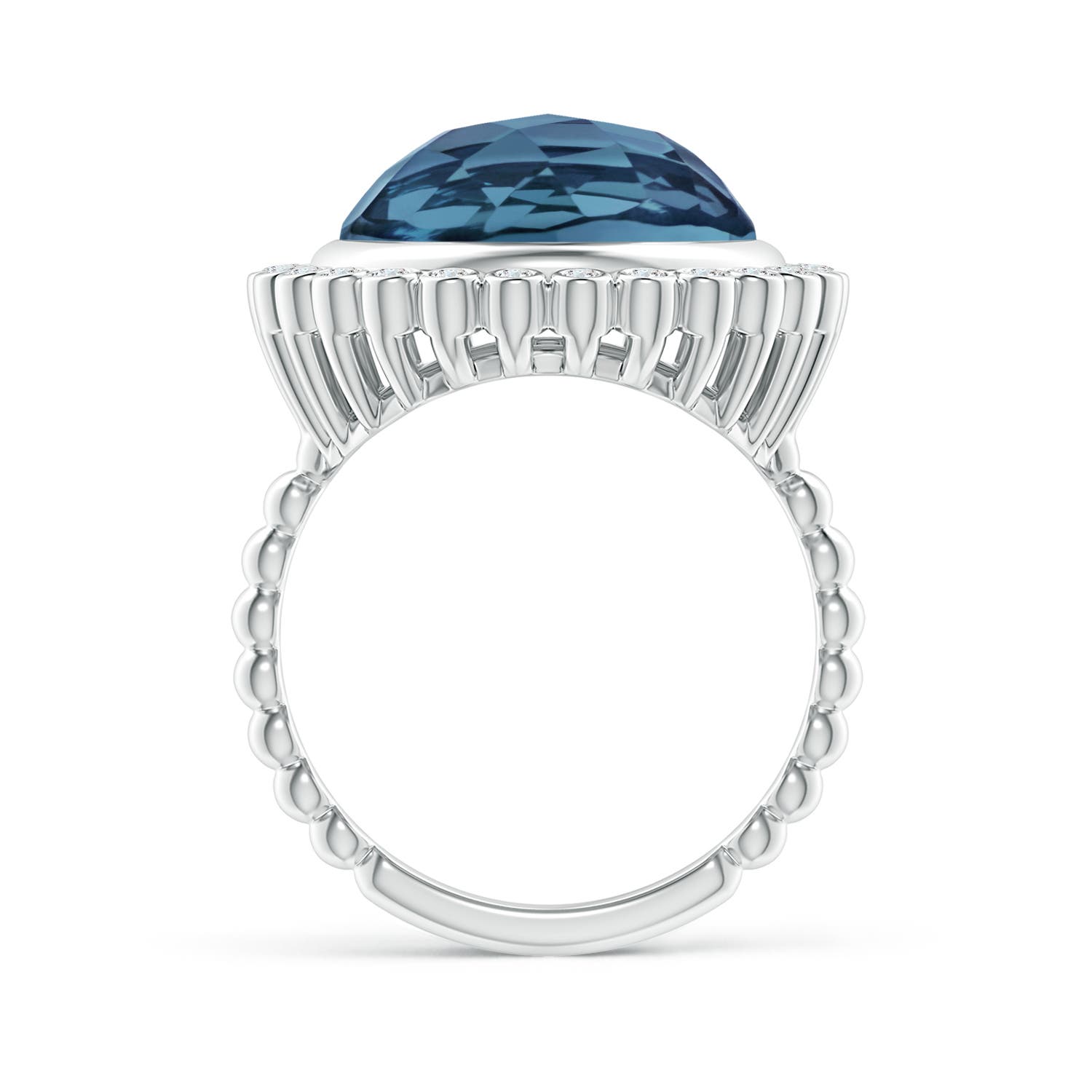 A - London Blue Topaz / 10.76 CT / 14 KT White Gold