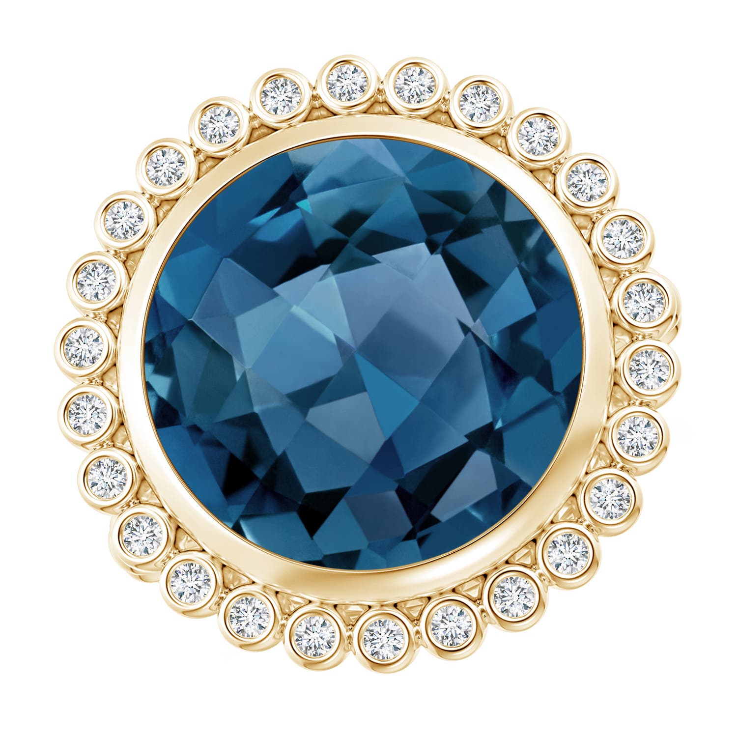 AA - London Blue Topaz / 10.76 CT / 14 KT Yellow Gold