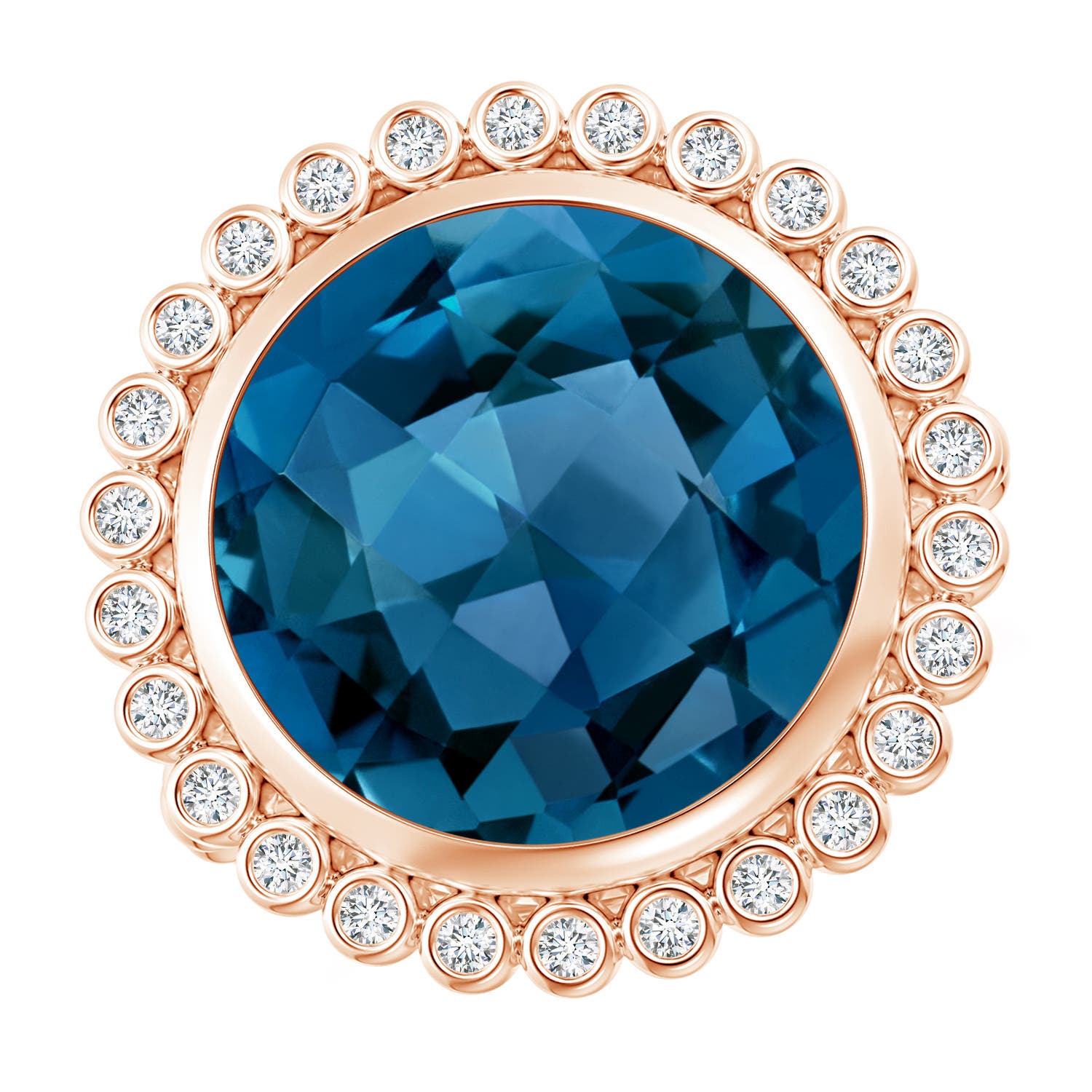 AAA - London Blue Topaz / 10.76 CT / 14 KT Rose Gold