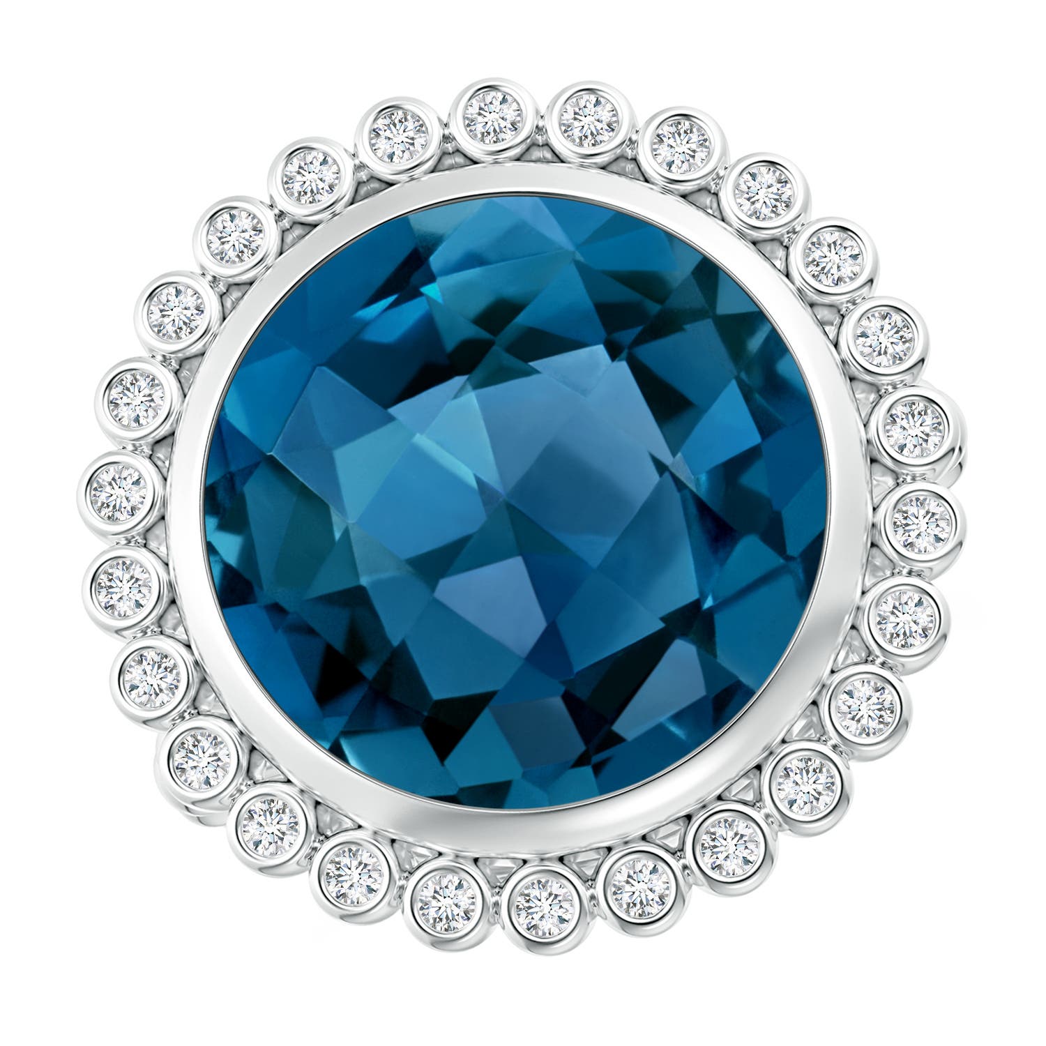 AAA - London Blue Topaz / 10.76 CT / 14 KT White Gold