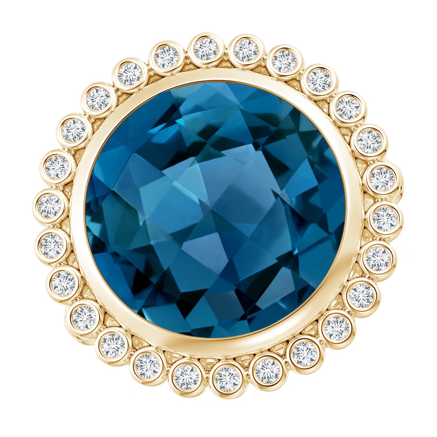 AAA - London Blue Topaz / 10.76 CT / 14 KT Yellow Gold