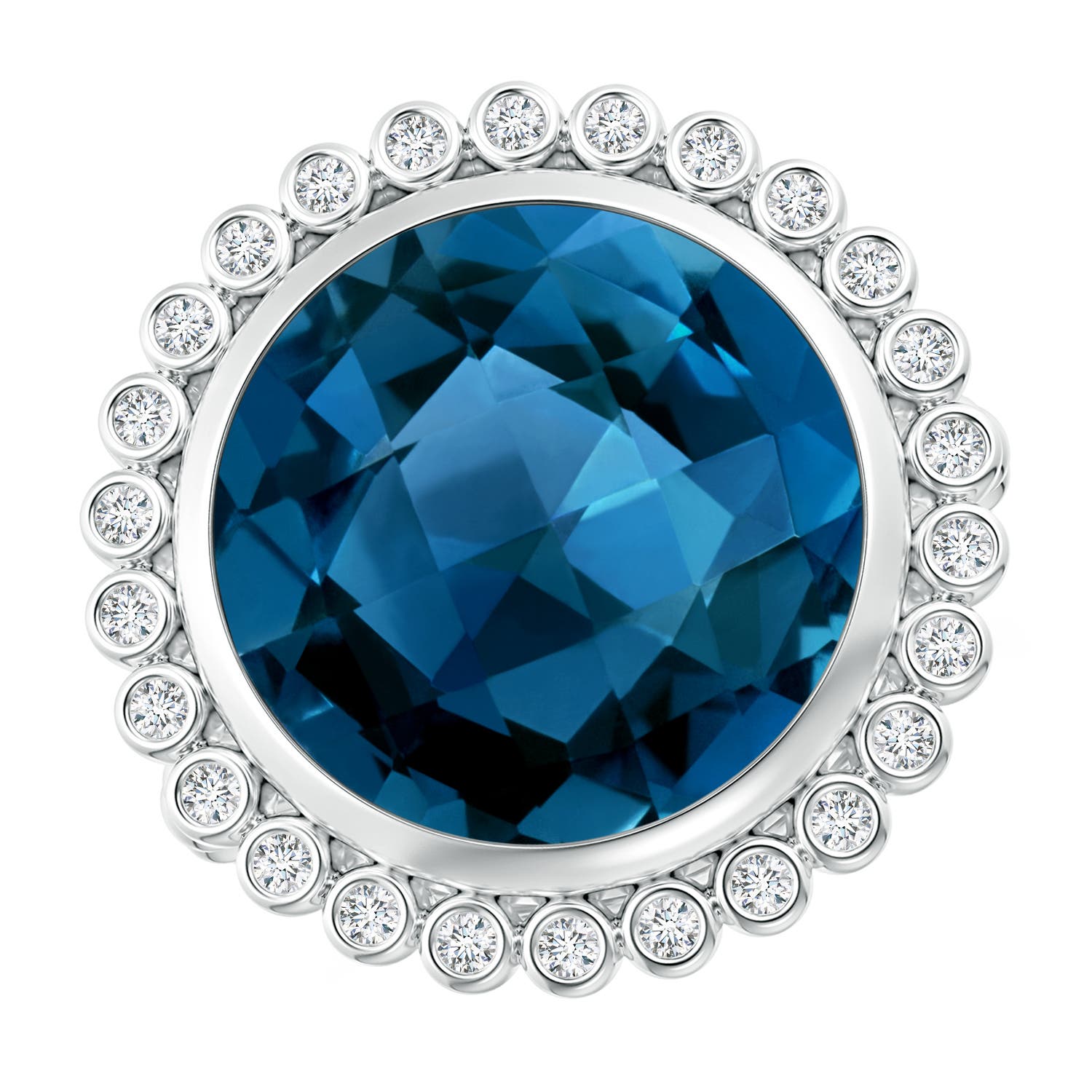 AAAA - London Blue Topaz / 10.76 CT / 14 KT White Gold