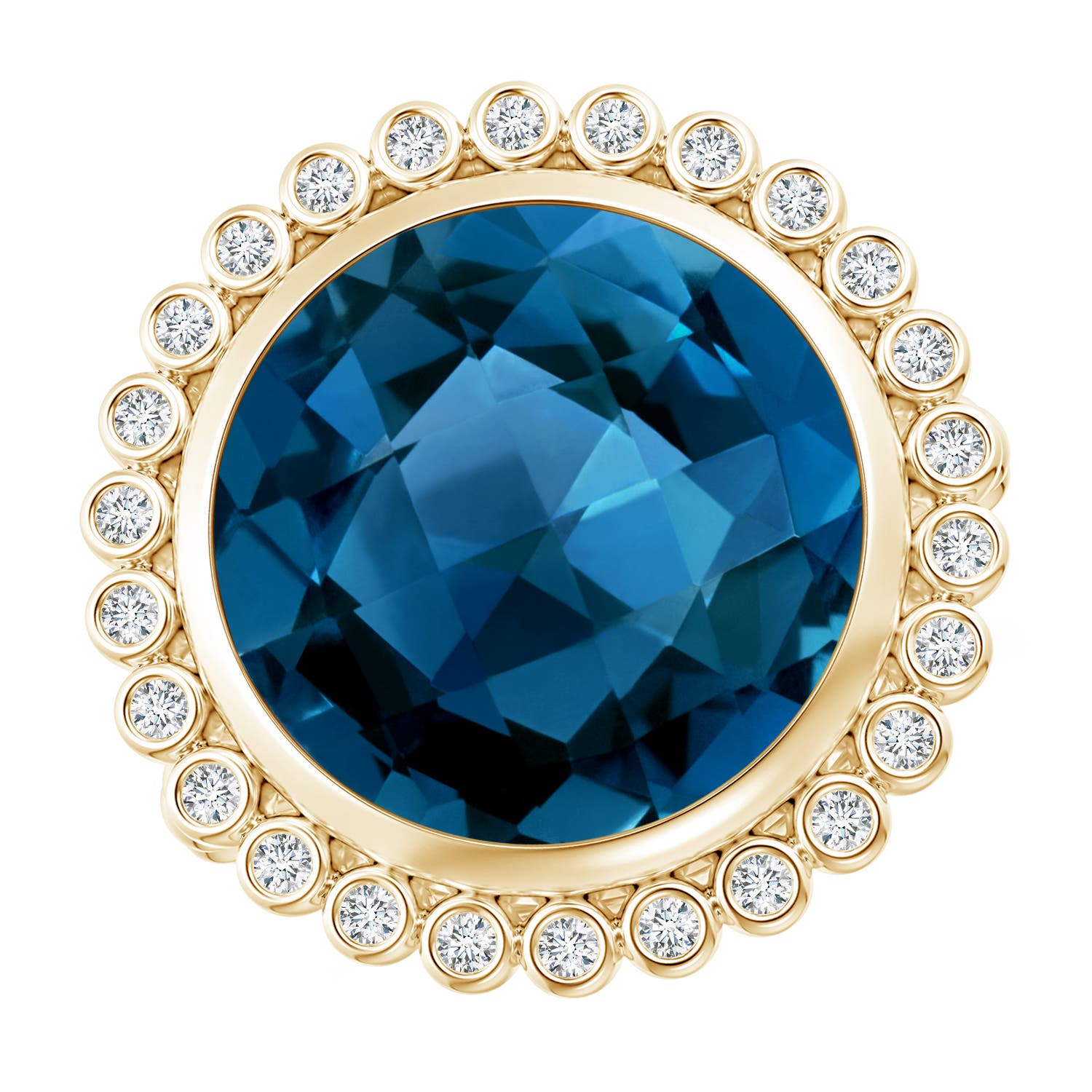 AAAA - London Blue Topaz / 10.76 CT / 14 KT Yellow Gold