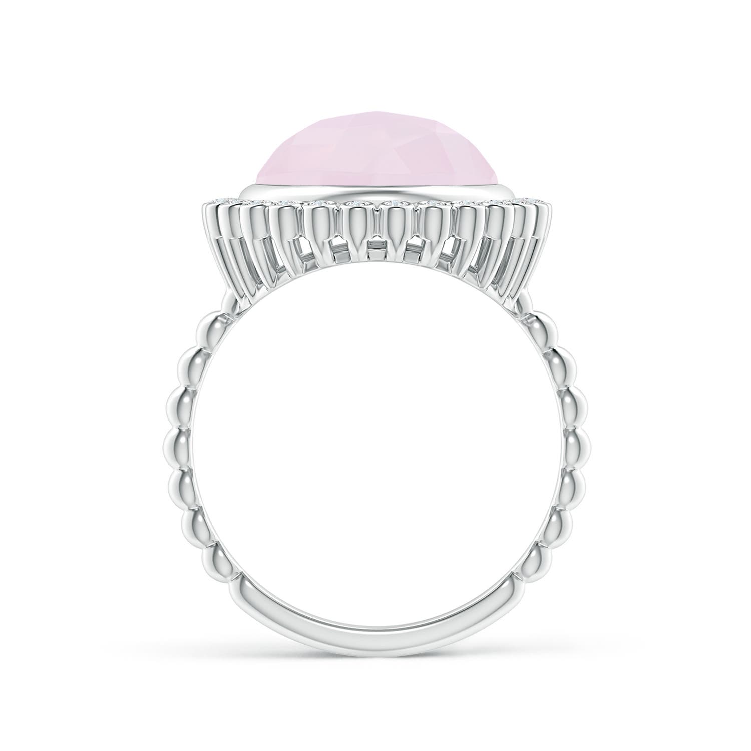 A - Rose Quartz / 4.26 CT / 14 KT White Gold