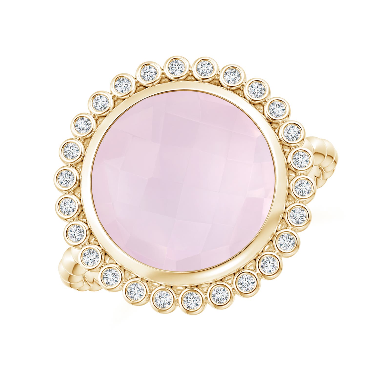 A - Rose Quartz / 4.26 CT / 14 KT Yellow Gold