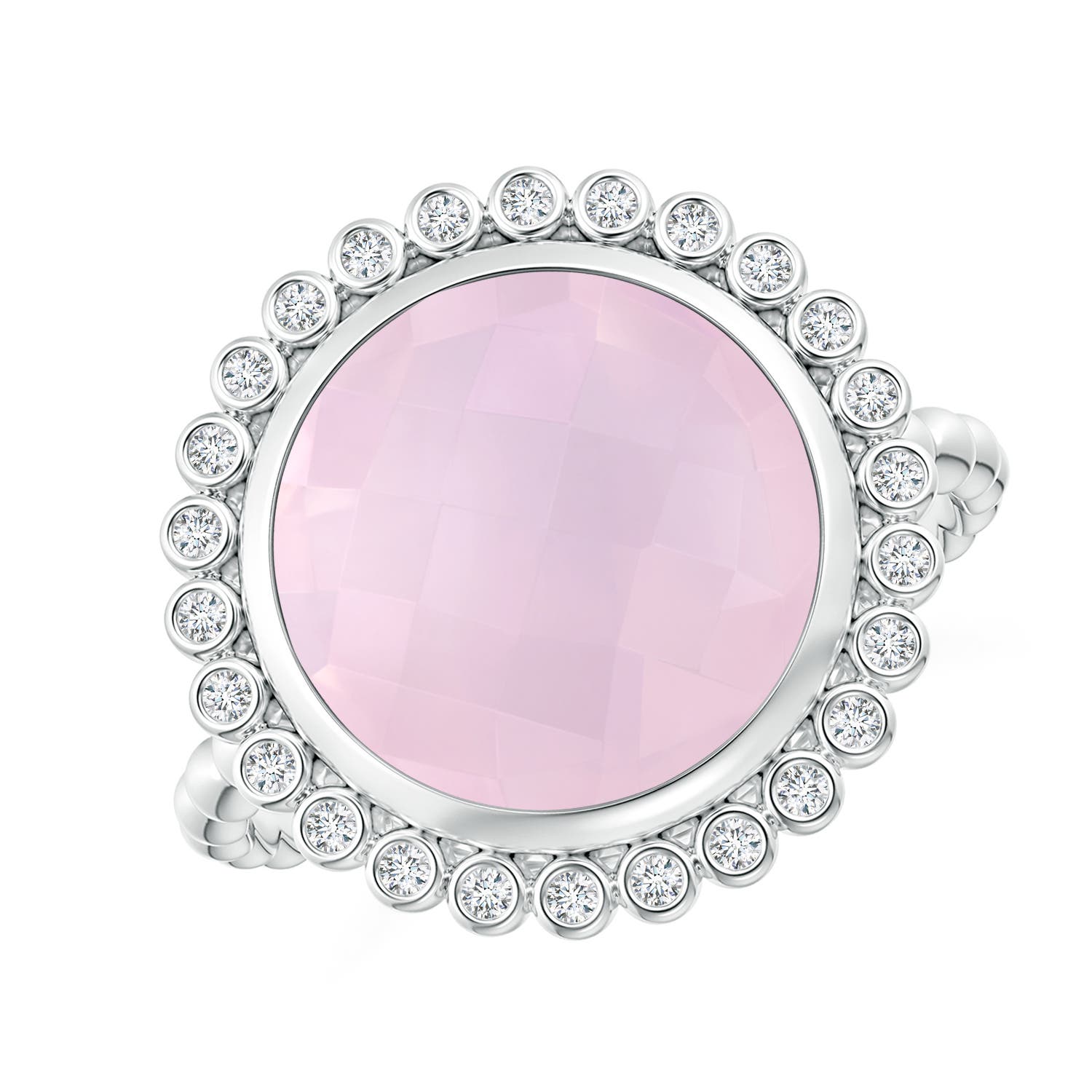 AA - Rose Quartz / 4.26 CT / 14 KT White Gold