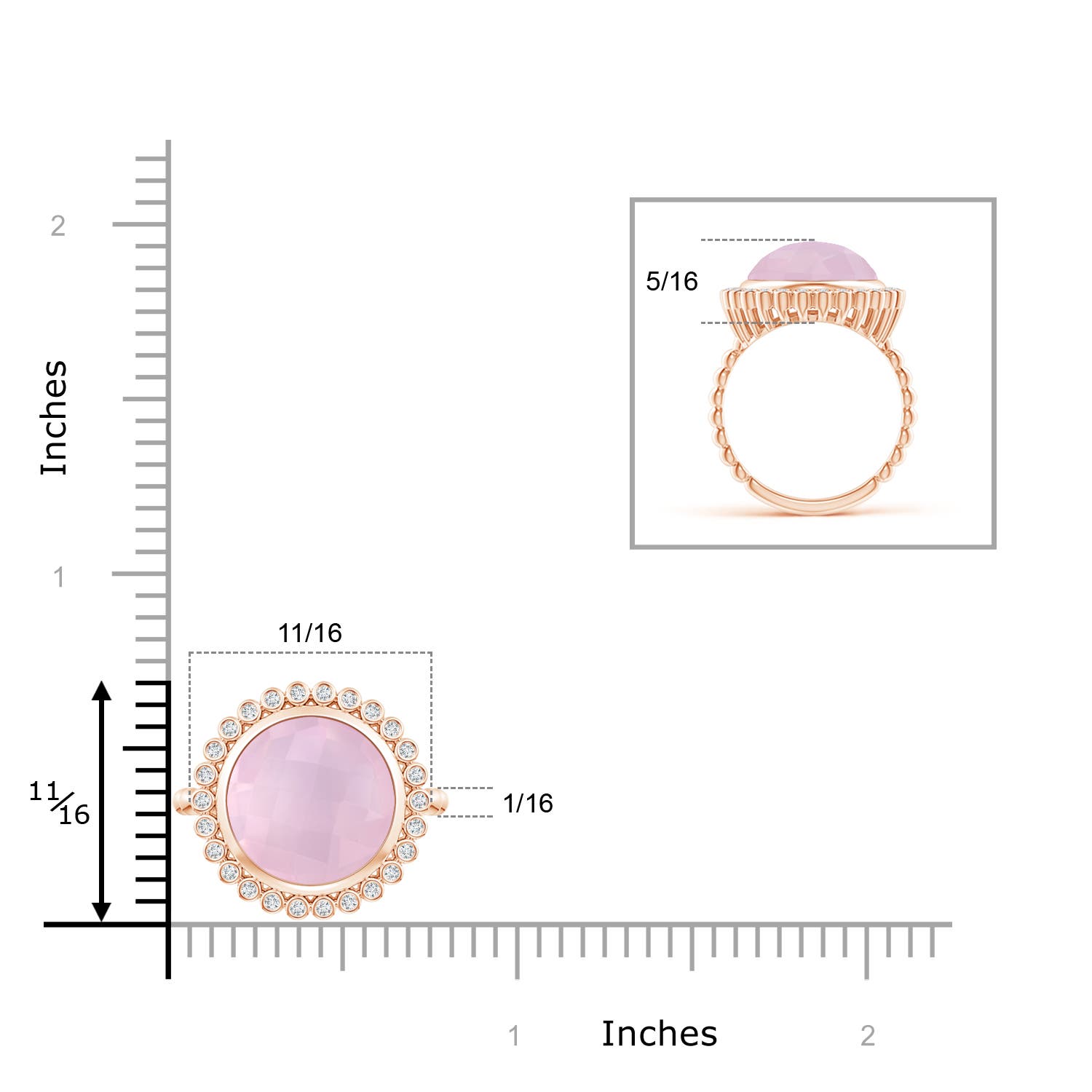 AAA - Rose Quartz / 4.26 CT / 14 KT Rose Gold