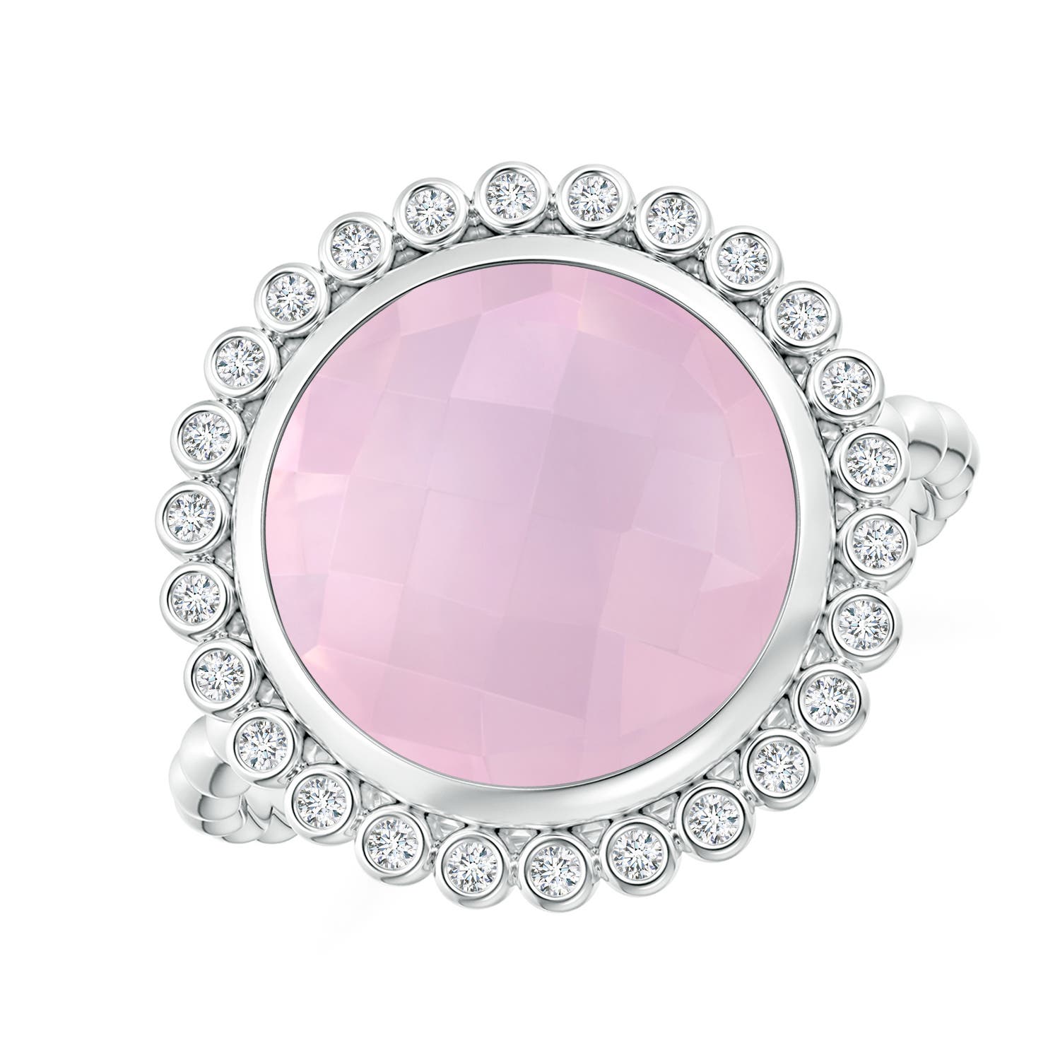 AAA - Rose Quartz / 4.26 CT / 14 KT White Gold