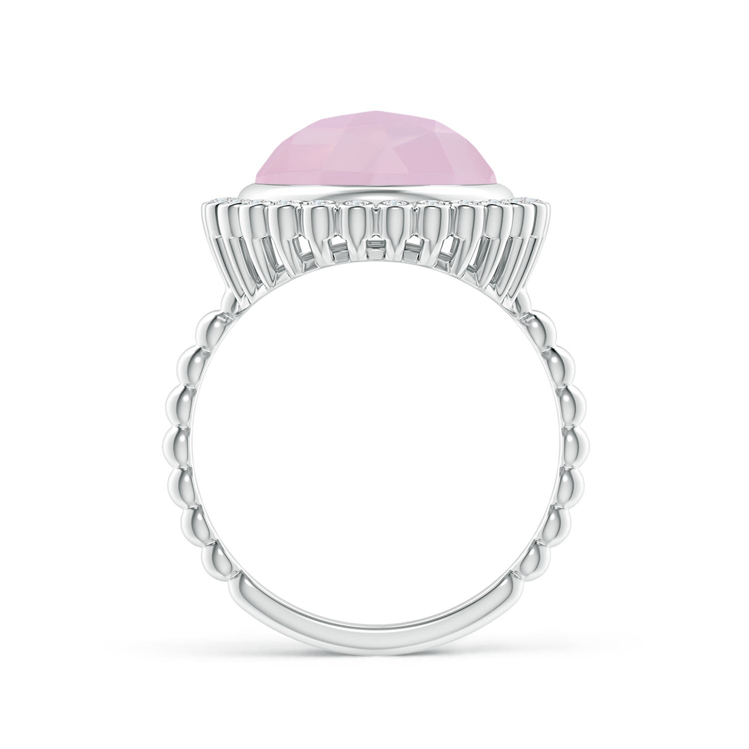 AAA - Rose Quartz / 4.26 CT / 14 KT White Gold