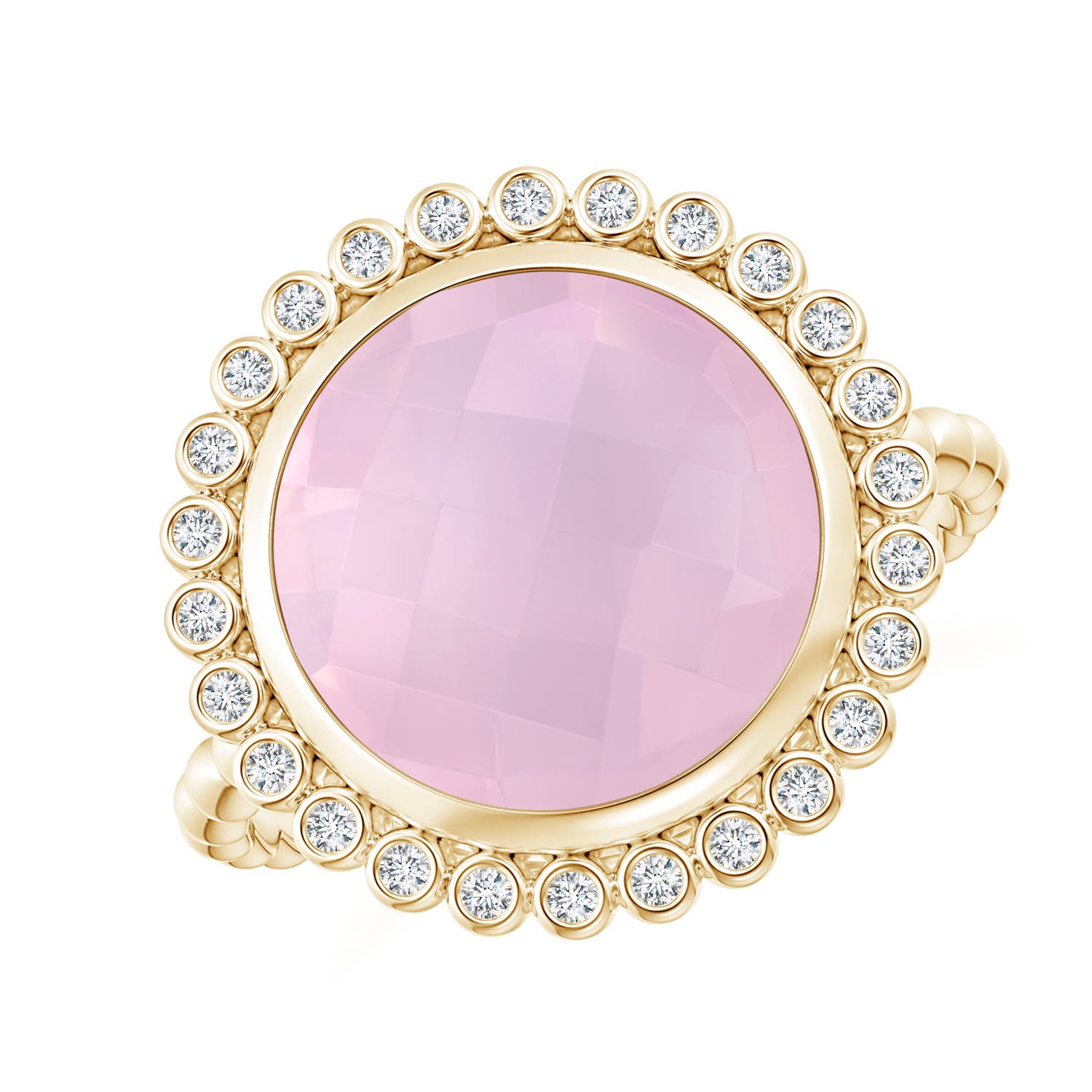 AAA - Rose Quartz / 4.26 CT / 14 KT Yellow Gold