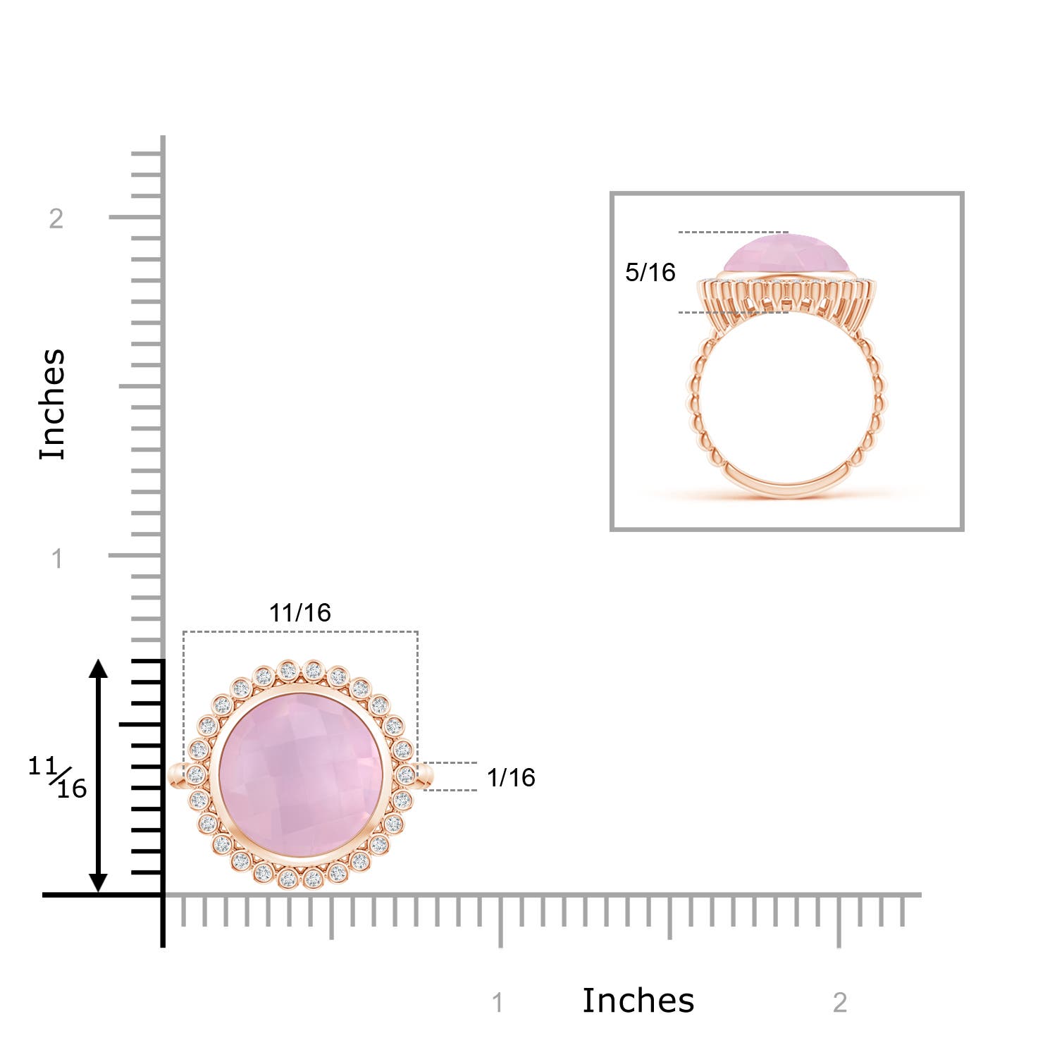 AAAA - Rose Quartz / 4.26 CT / 14 KT Rose Gold