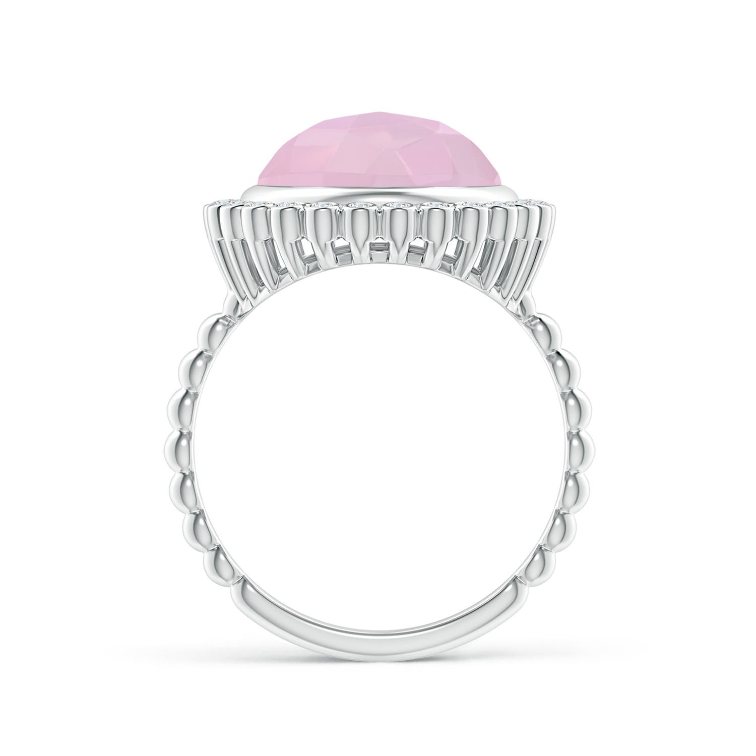 AAAA - Rose Quartz / 4.26 CT / 14 KT White Gold