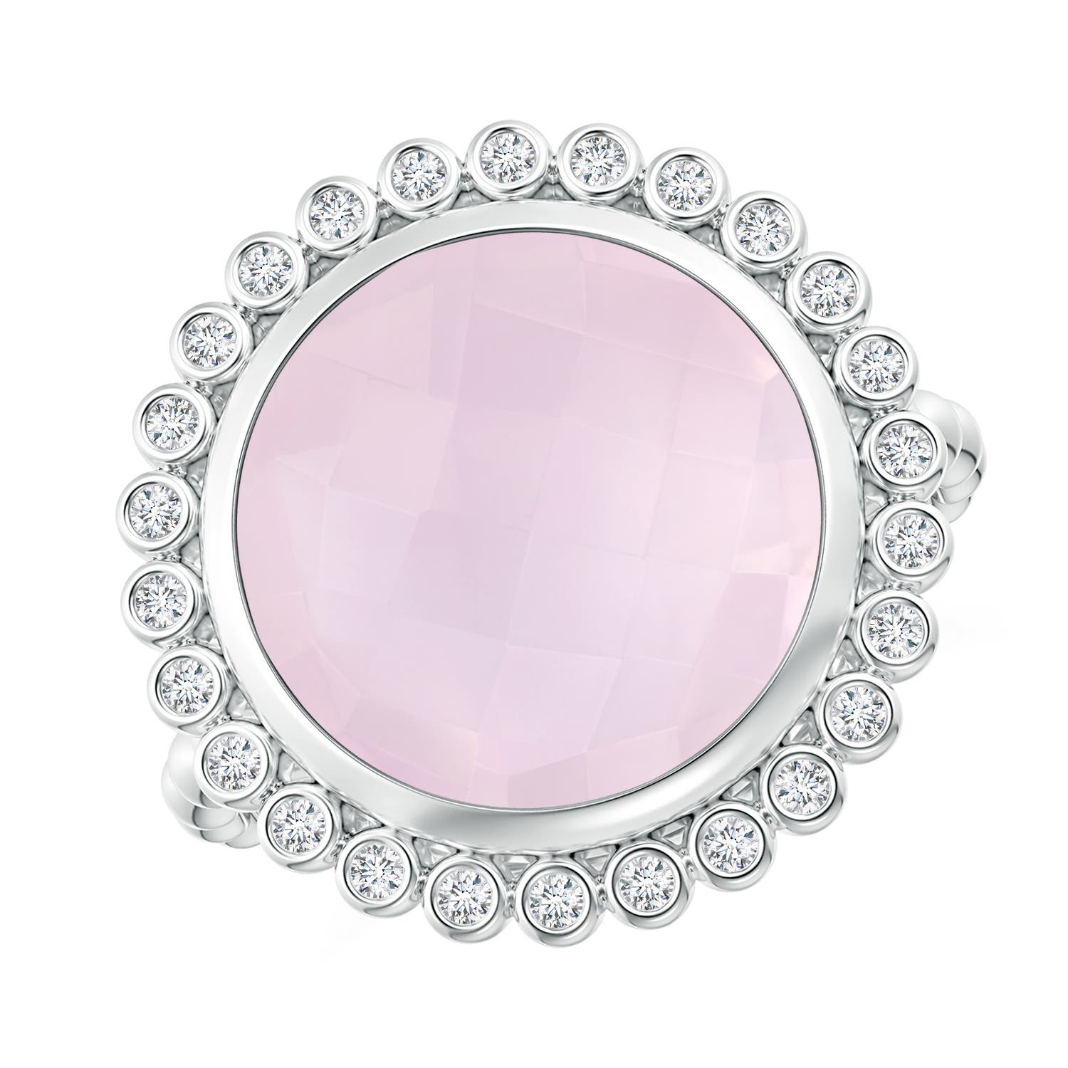 A - Rose Quartz / 5.31 CT / 14 KT White Gold