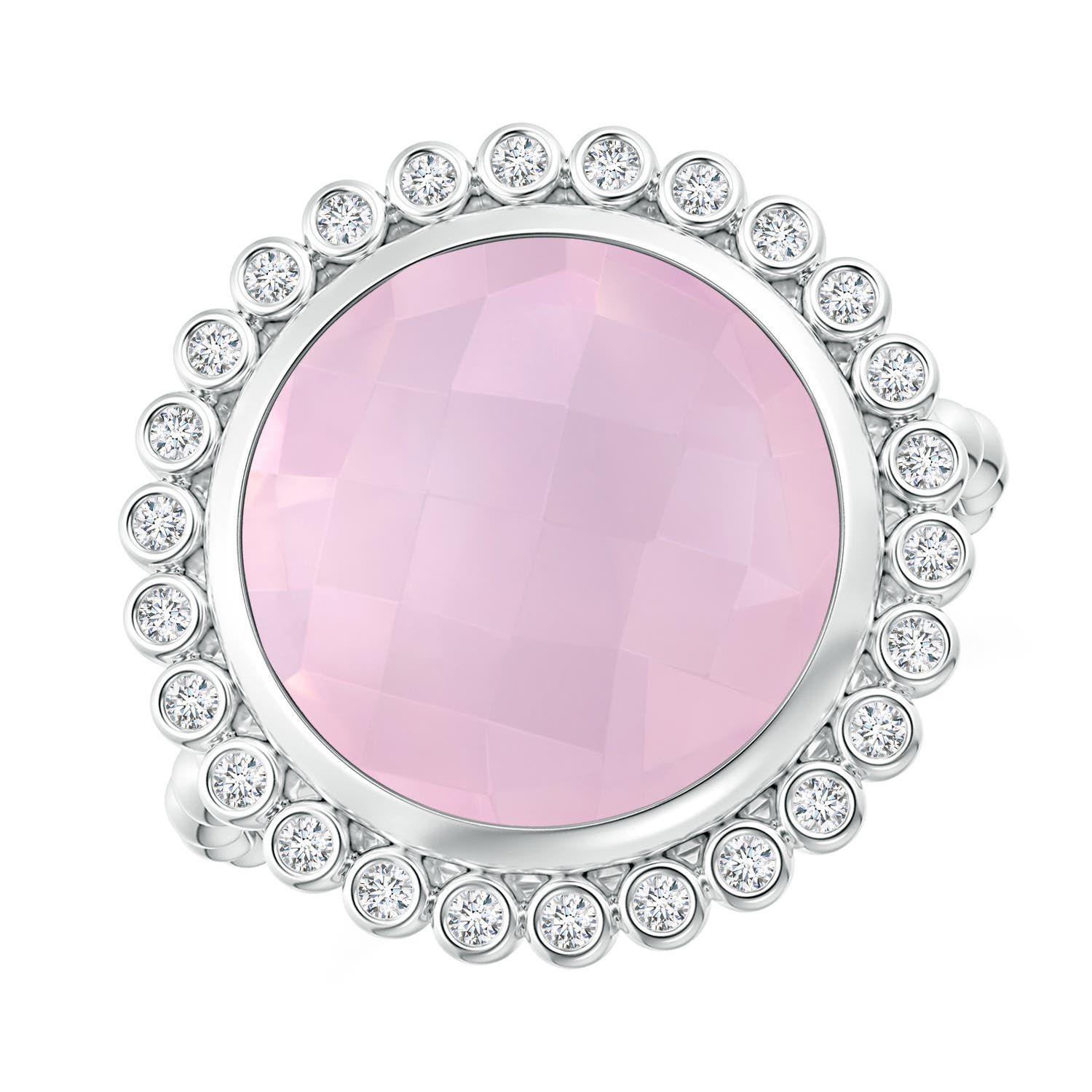 AAA - Rose Quartz / 5.31 CT / 14 KT White Gold