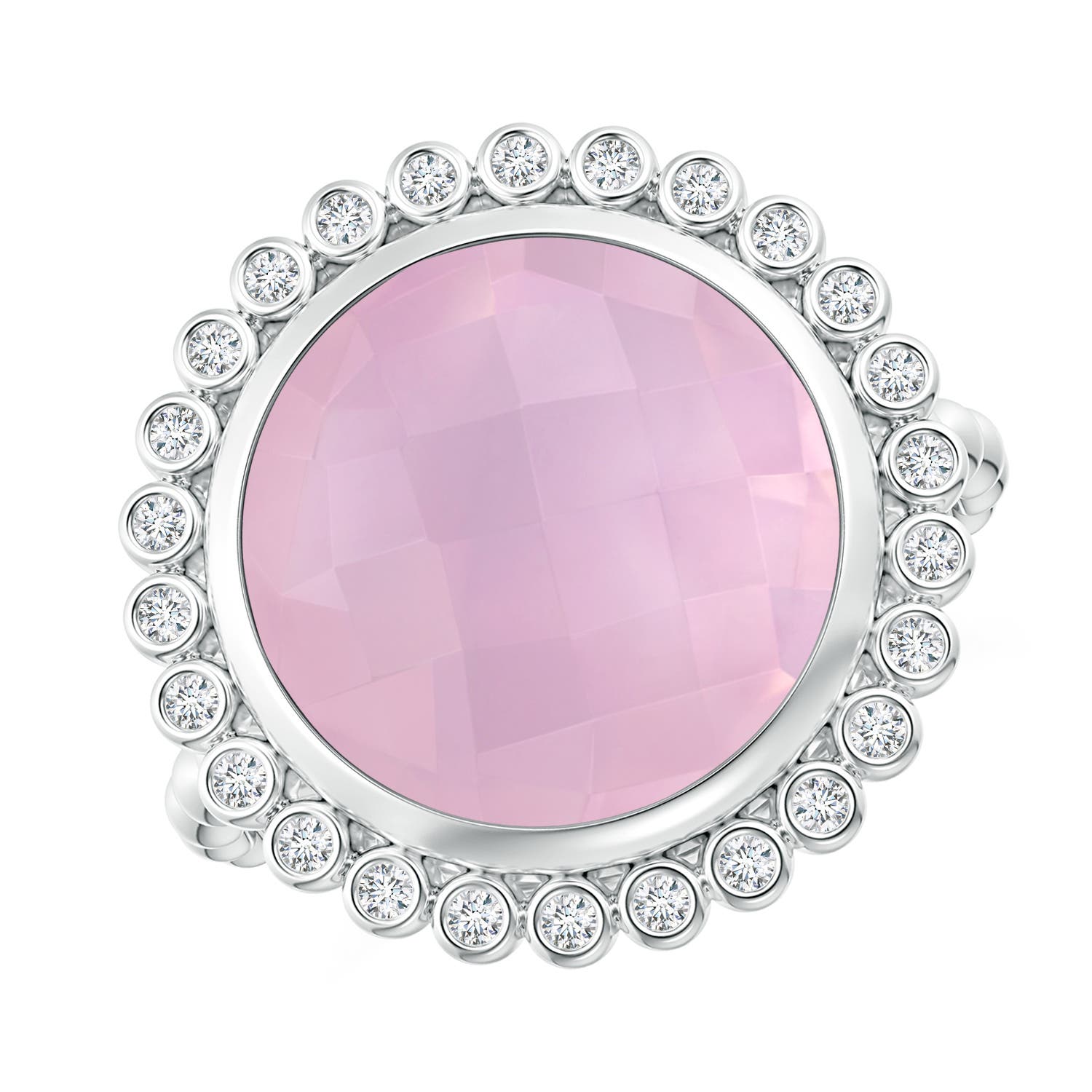 AAAA - Rose Quartz / 5.31 CT / 14 KT White Gold