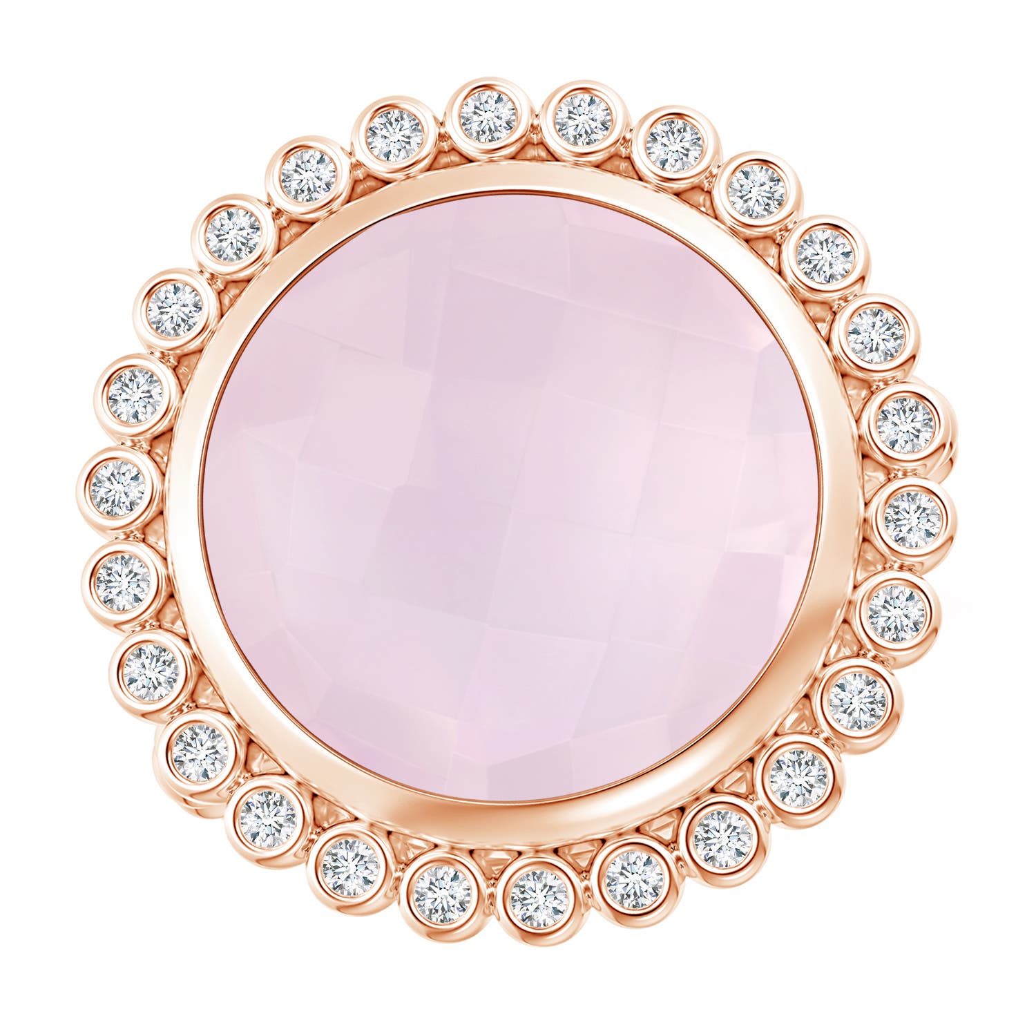 A - Rose Quartz / 7.01 CT / 14 KT Rose Gold