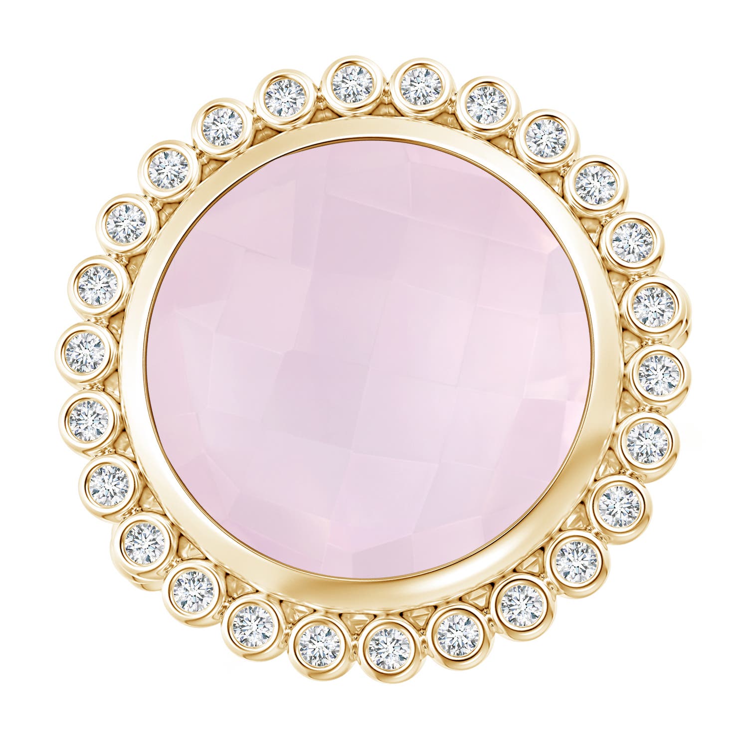 A - Rose Quartz / 7.01 CT / 14 KT Yellow Gold