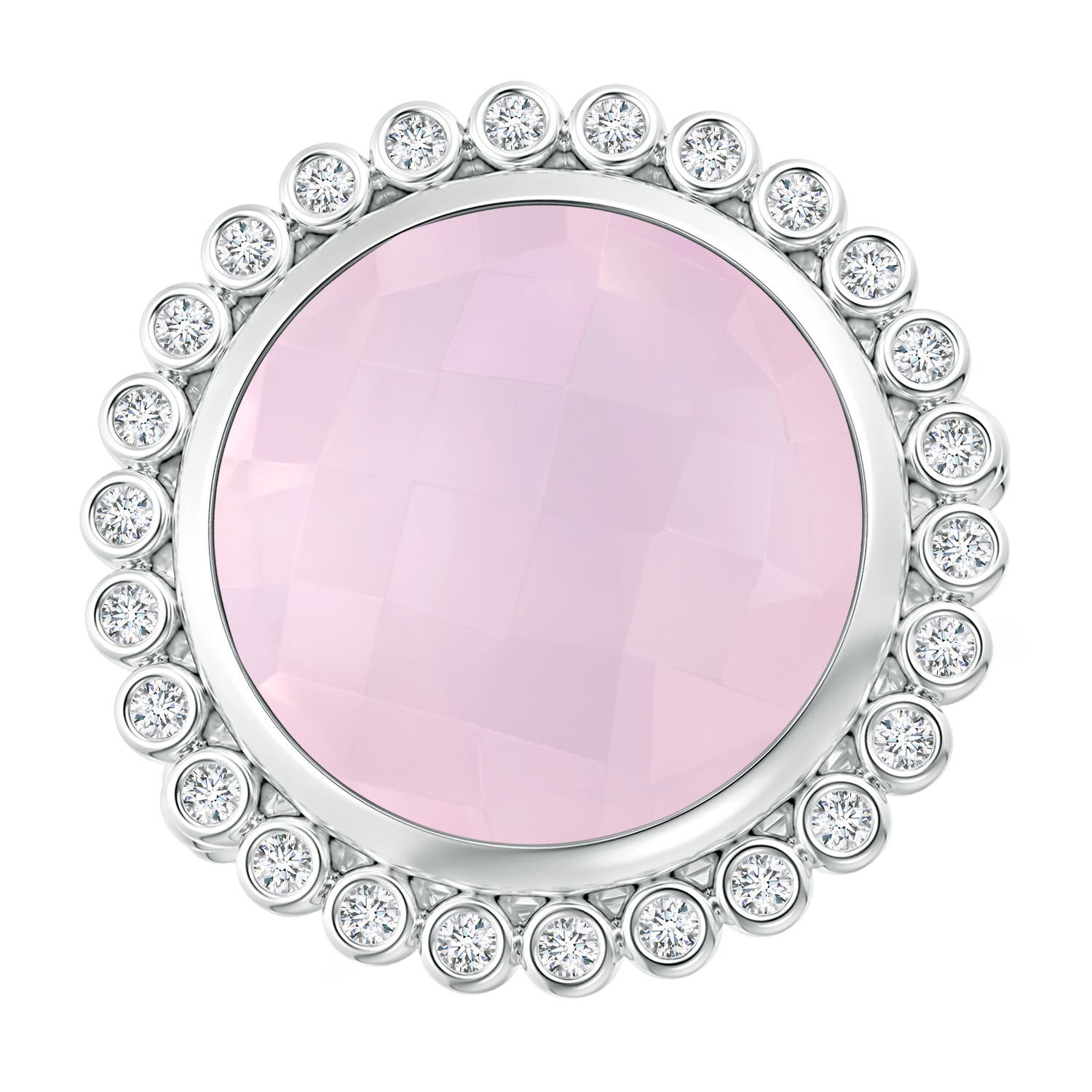 AA - Rose Quartz / 7.01 CT / 14 KT White Gold