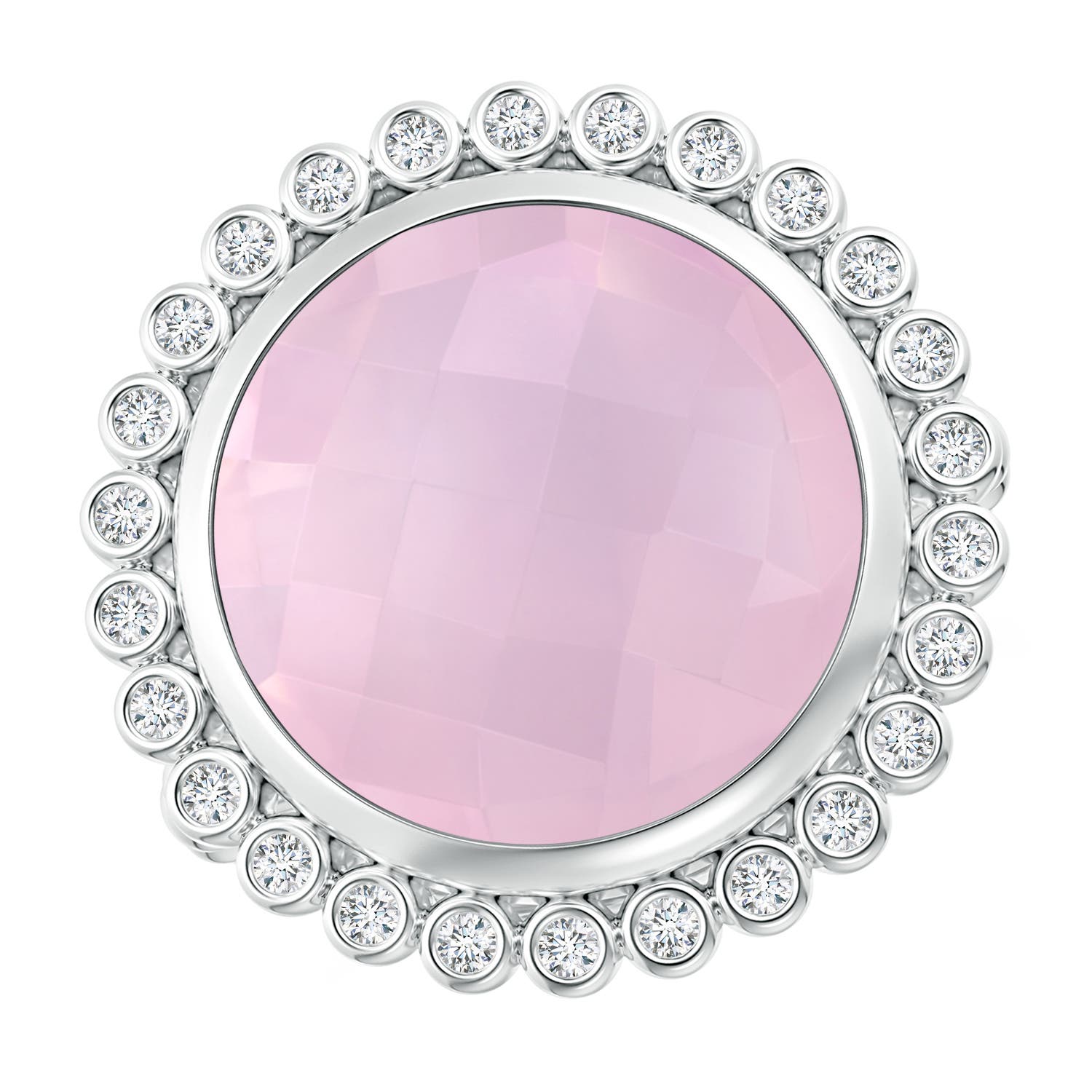 AAA - Rose Quartz / 7.01 CT / 14 KT White Gold