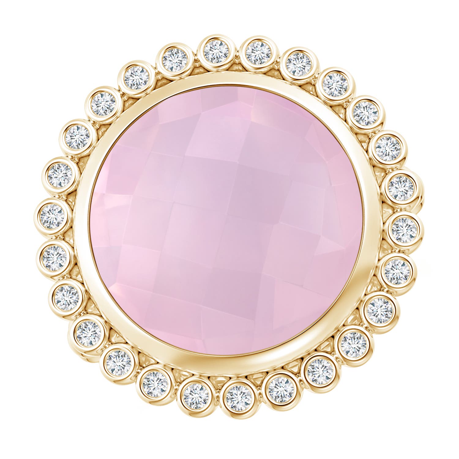 AAA - Rose Quartz / 7.01 CT / 14 KT Yellow Gold