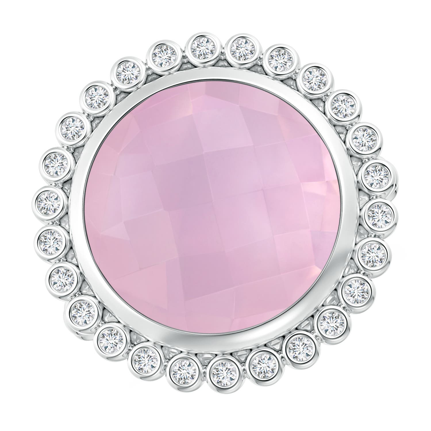 AAAA - Rose Quartz / 7.01 CT / 14 KT White Gold