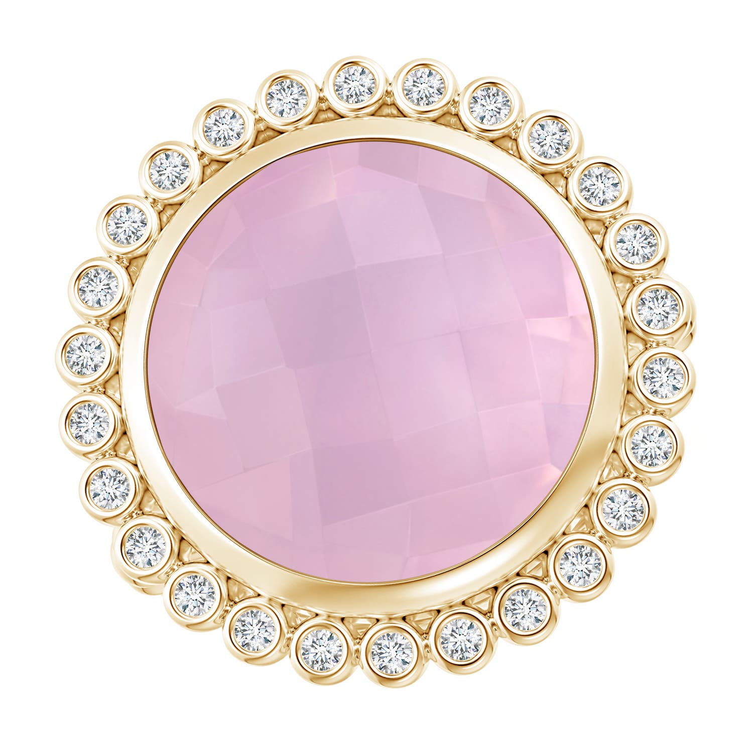 AAAA - Rose Quartz / 7.01 CT / 14 KT Yellow Gold