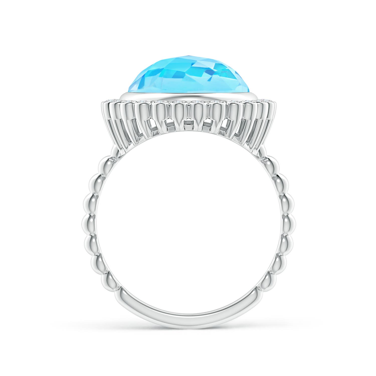 A - Swiss Blue Topaz / 6.46 CT / 14 KT White Gold