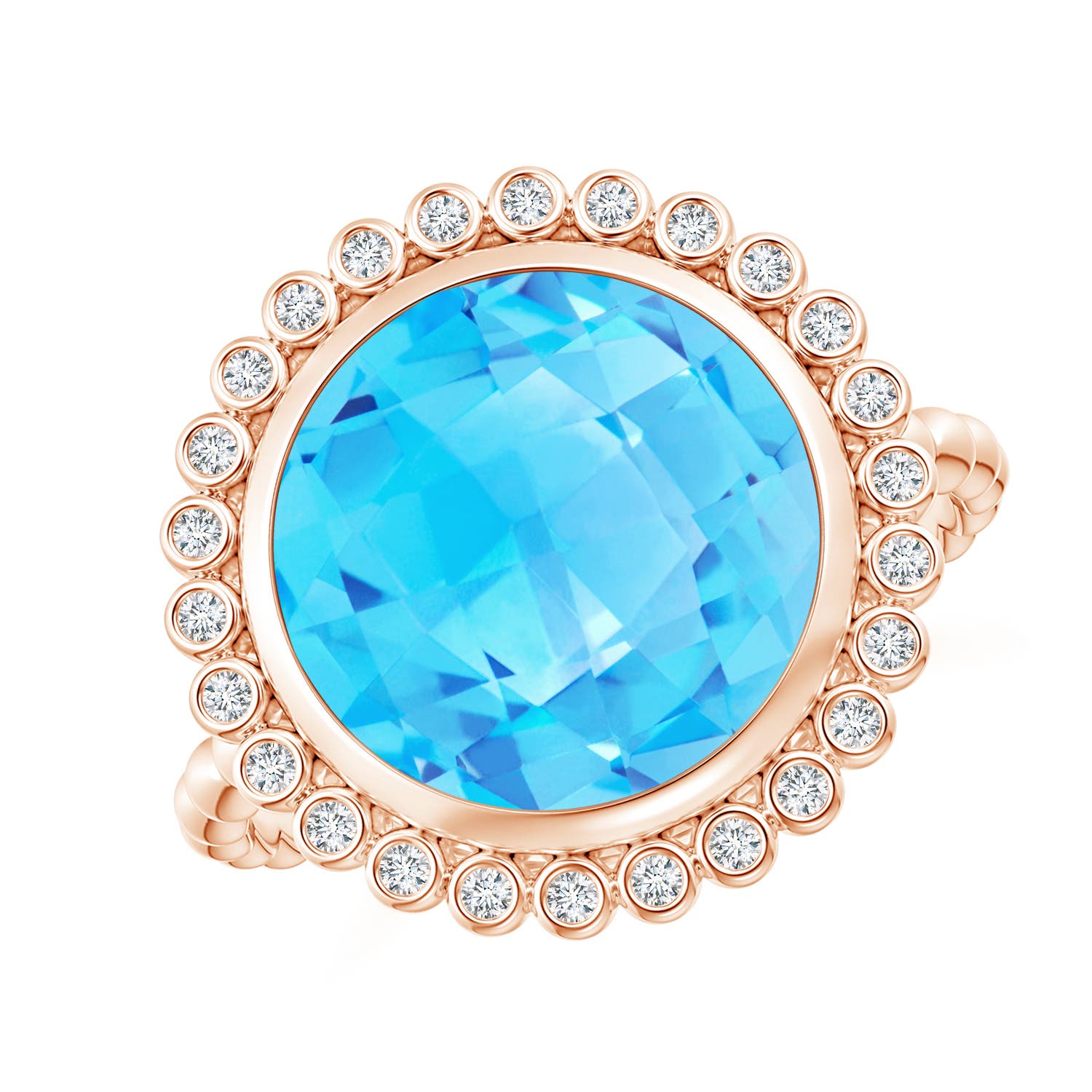 AA - Swiss Blue Topaz / 6.46 CT / 14 KT Rose Gold