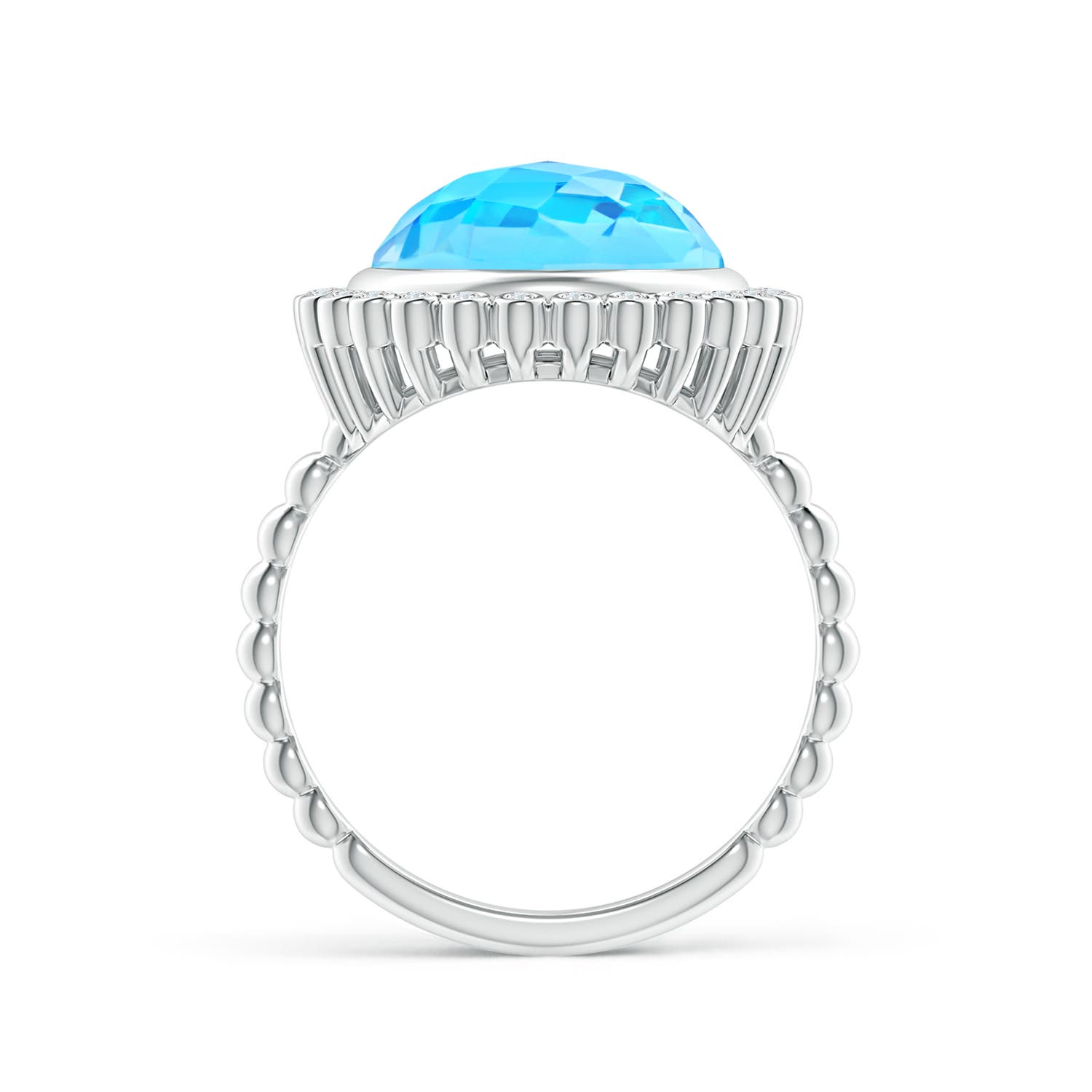 AA - Swiss Blue Topaz / 6.46 CT / 14 KT White Gold