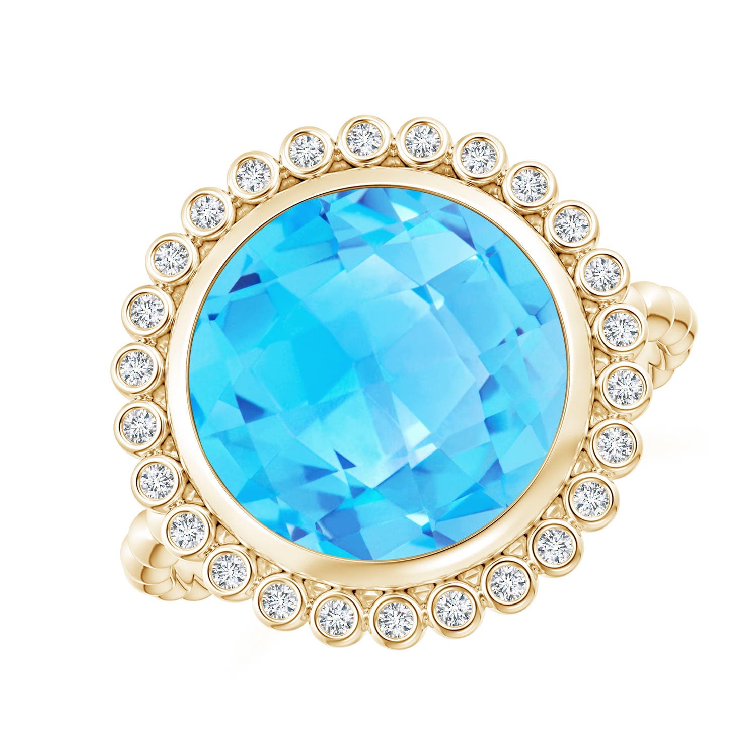 AA - Swiss Blue Topaz / 6.46 CT / 14 KT Yellow Gold