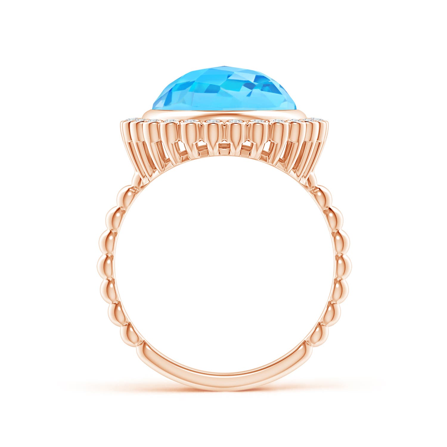 AAA - Swiss Blue Topaz / 6.46 CT / 14 KT Rose Gold