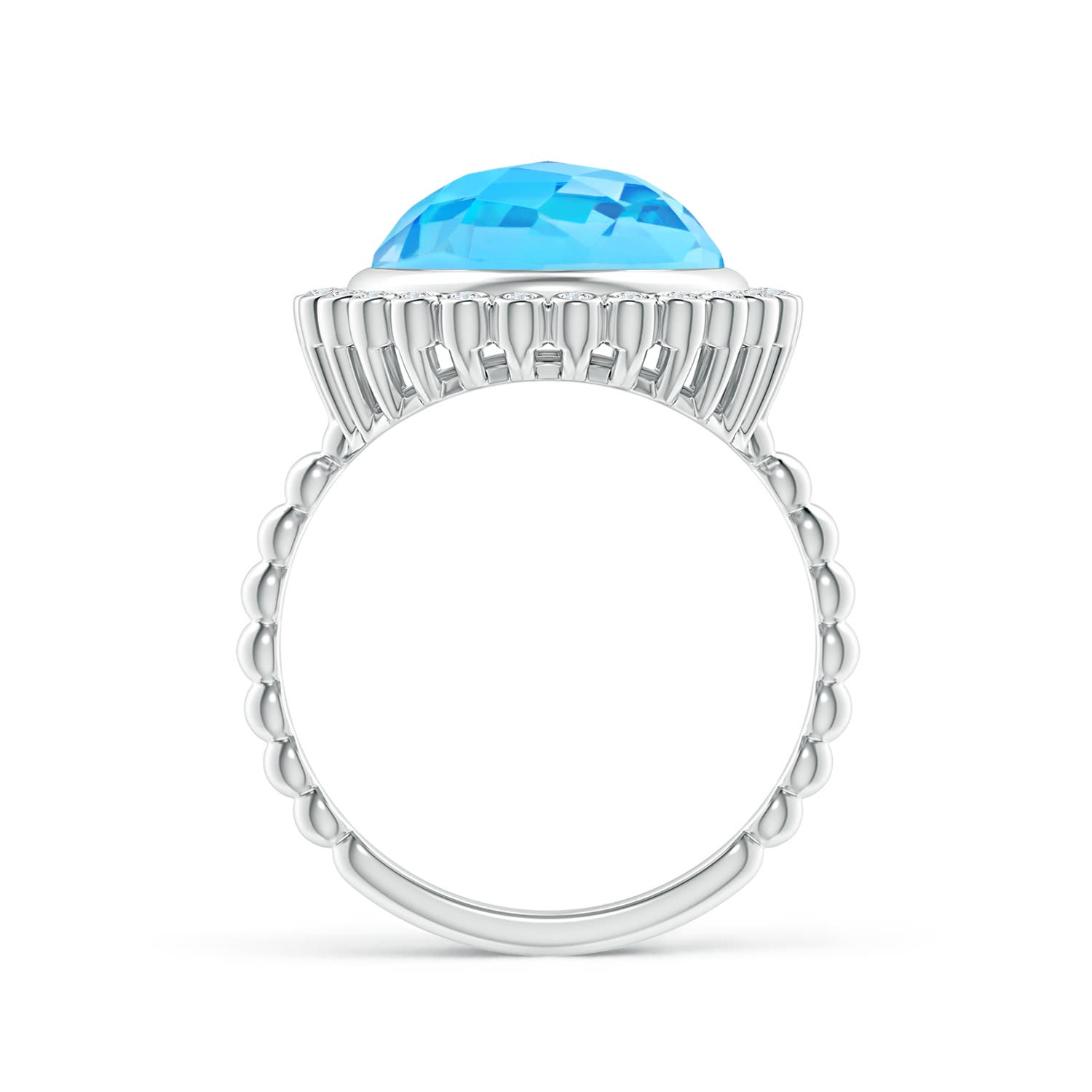 AAA - Swiss Blue Topaz / 6.46 CT / 14 KT White Gold