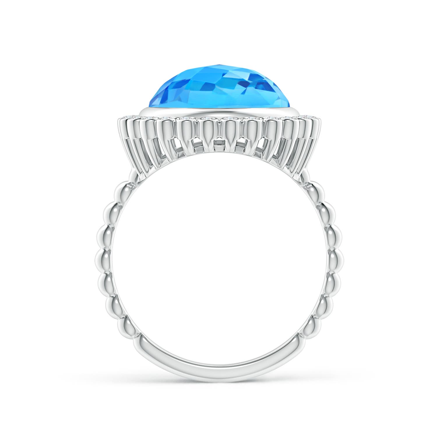 AAAA - Swiss Blue Topaz / 6.46 CT / 14 KT White Gold