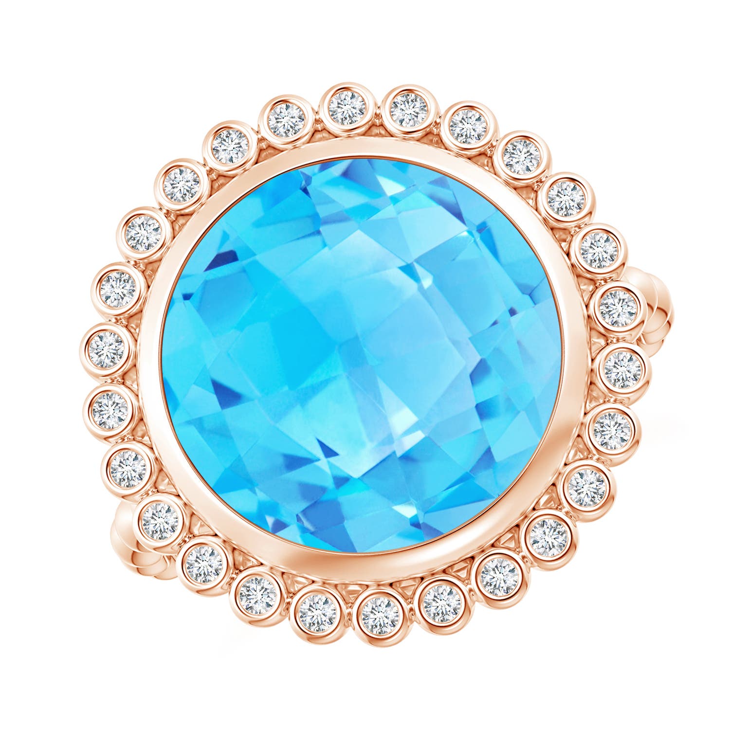 AA - Swiss Blue Topaz / 8.51 CT / 14 KT Rose Gold