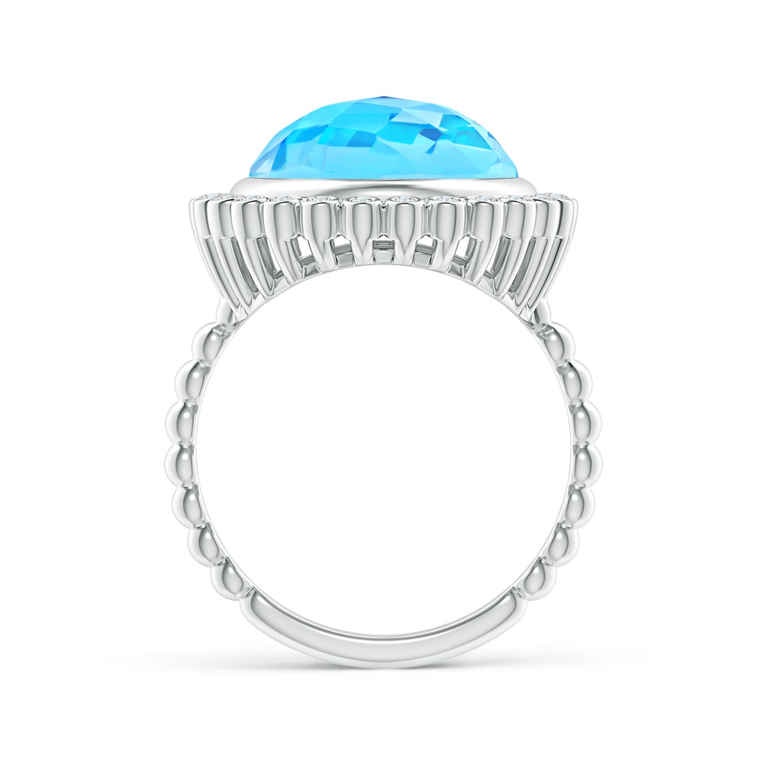 AA - Swiss Blue Topaz / 8.51 CT / 14 KT White Gold