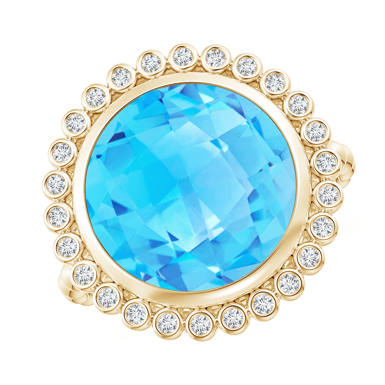 AA - Swiss Blue Topaz / 8.51 CT / 14 KT Yellow Gold