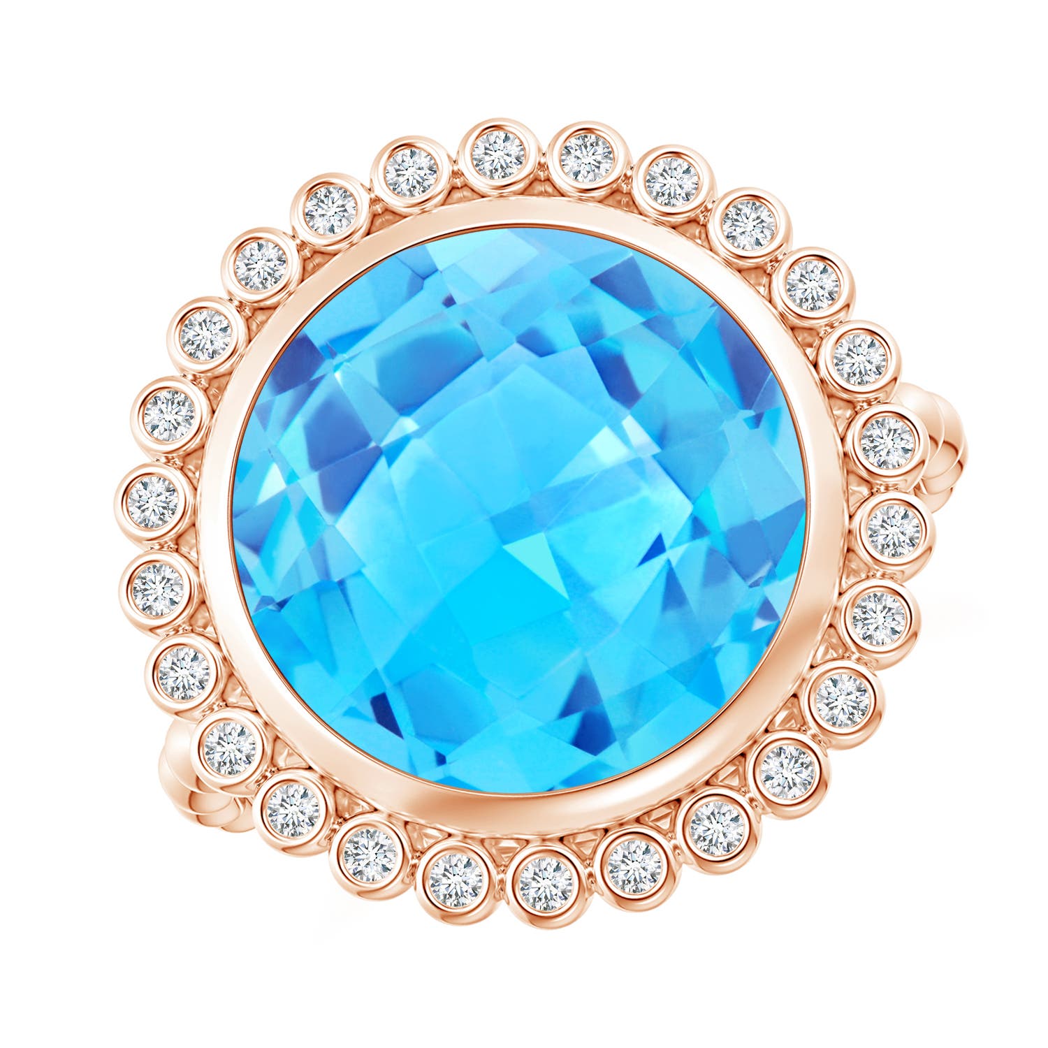 AAA - Swiss Blue Topaz / 8.51 CT / 14 KT Rose Gold