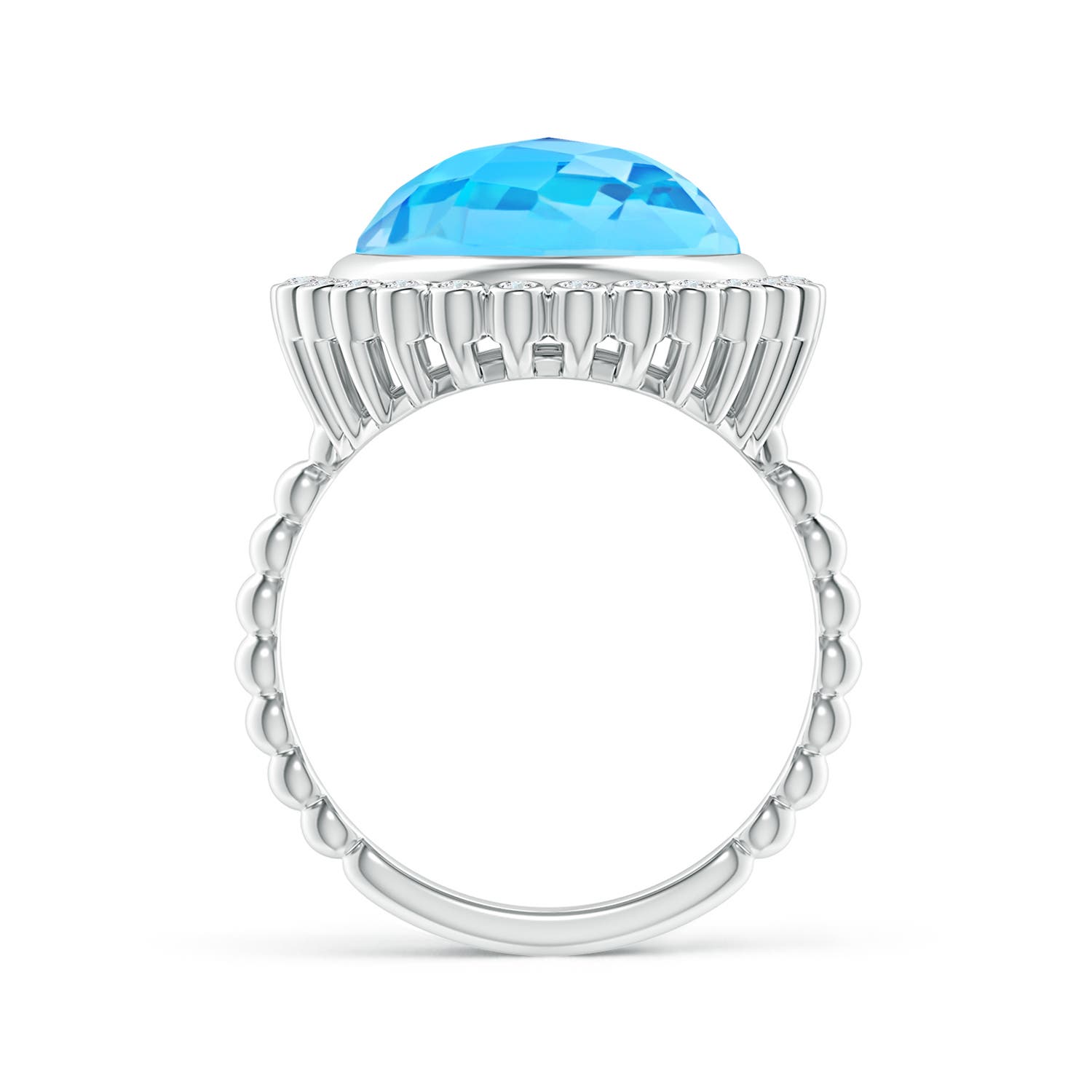 AAA - Swiss Blue Topaz / 8.51 CT / 14 KT White Gold