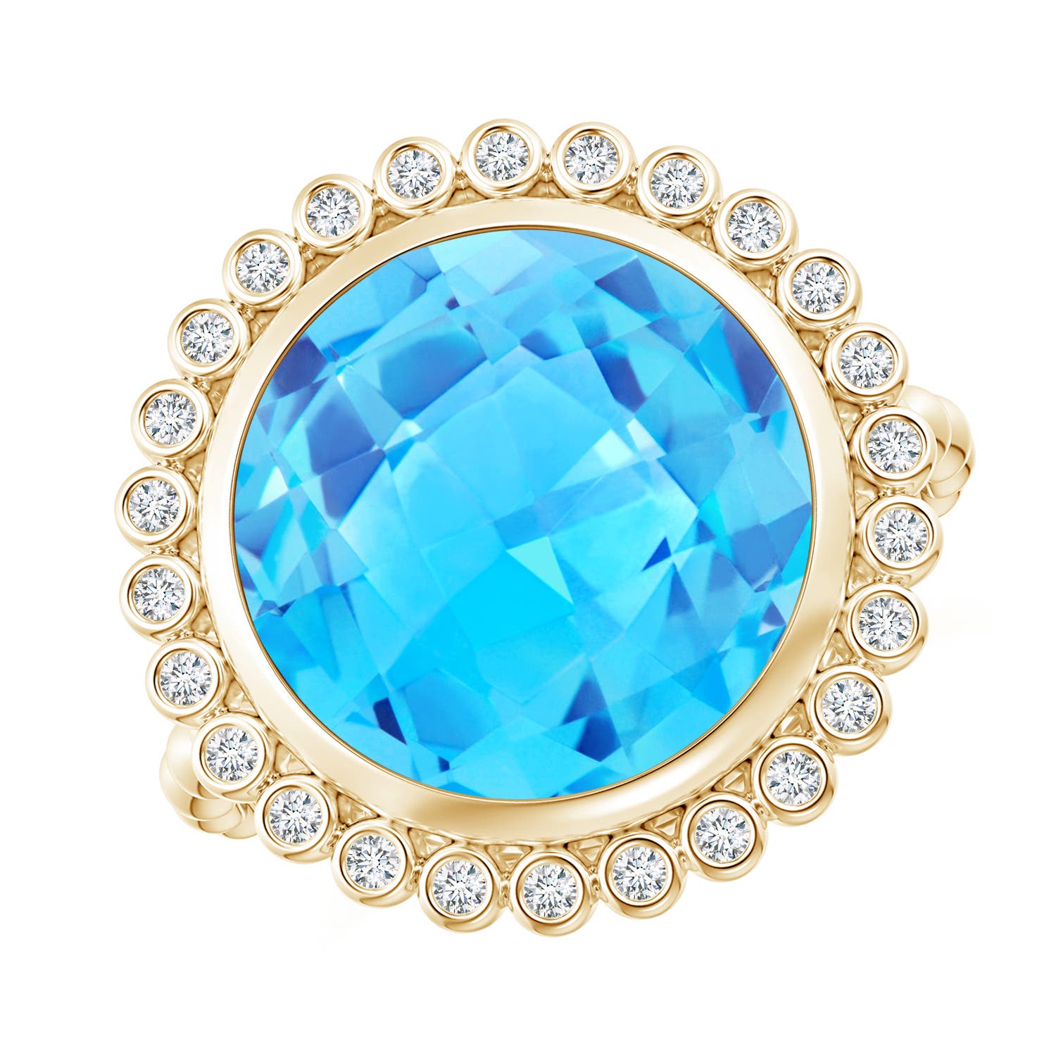 AAA - Swiss Blue Topaz / 8.51 CT / 14 KT Yellow Gold