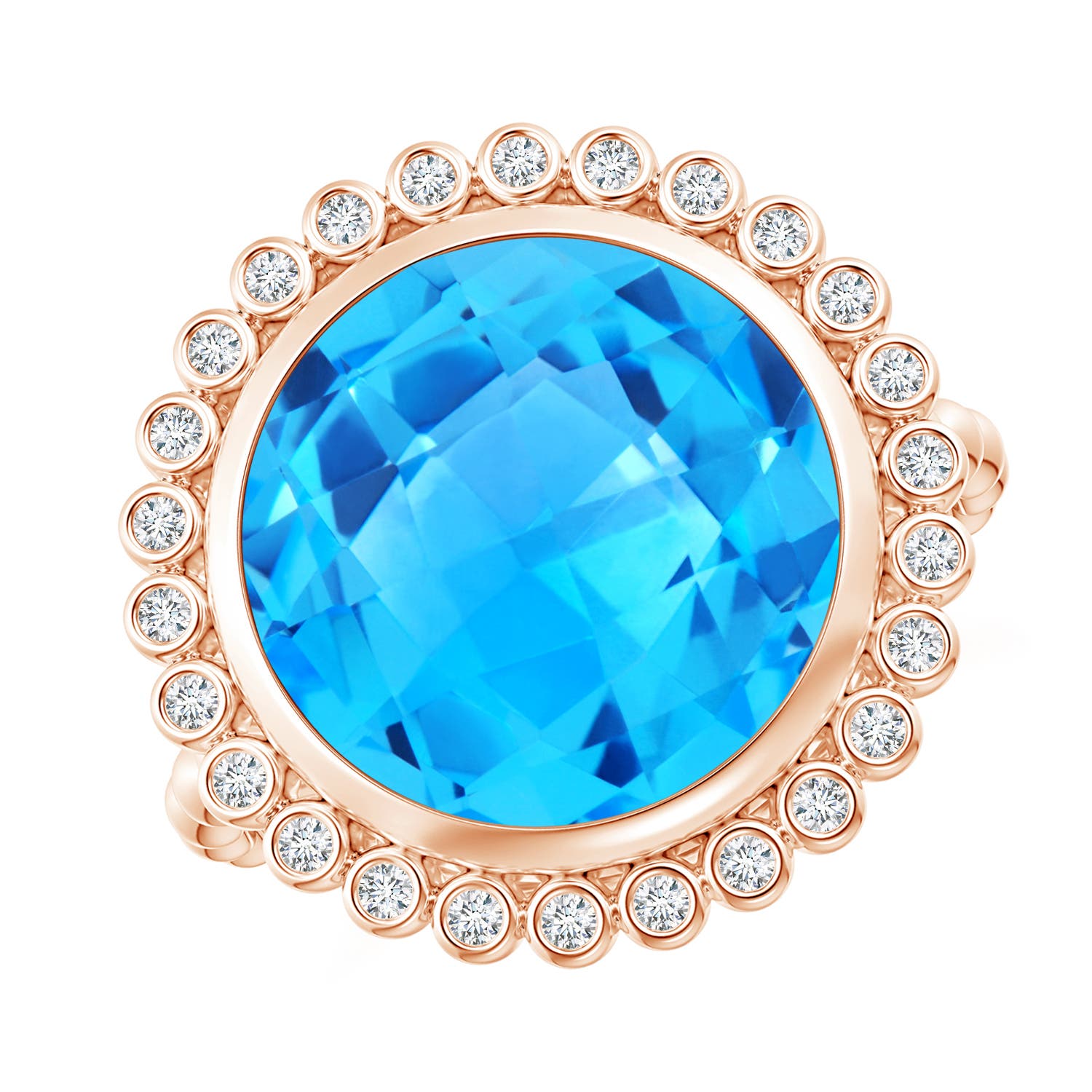 AAAA - Swiss Blue Topaz / 8.51 CT / 14 KT Rose Gold