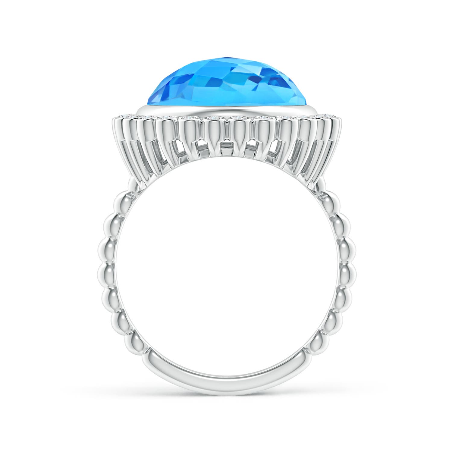 AAAA - Swiss Blue Topaz / 8.51 CT / 14 KT White Gold