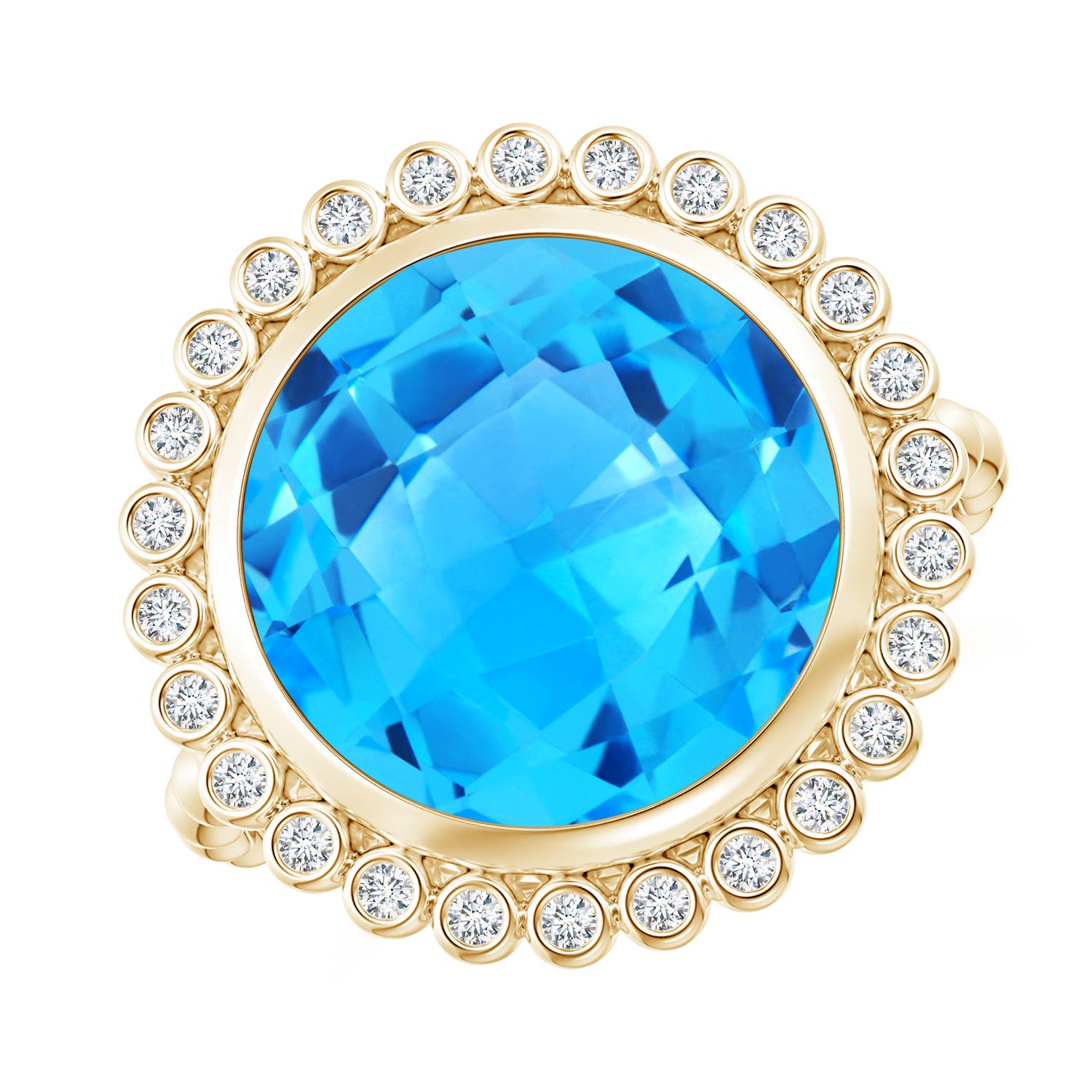 AAAA - Swiss Blue Topaz / 8.51 CT / 14 KT Yellow Gold