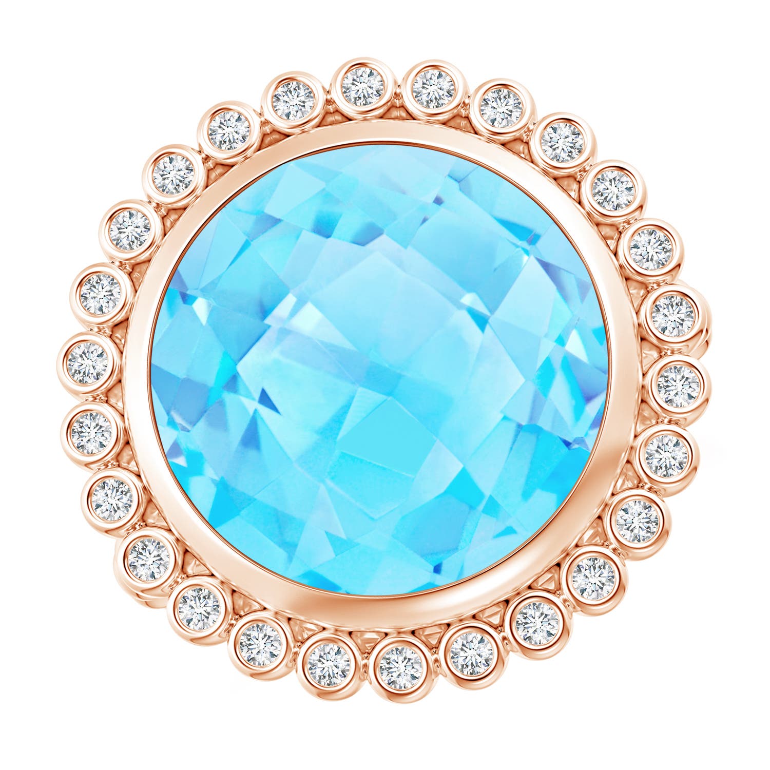 A - Swiss Blue Topaz / 10.76 CT / 14 KT Rose Gold