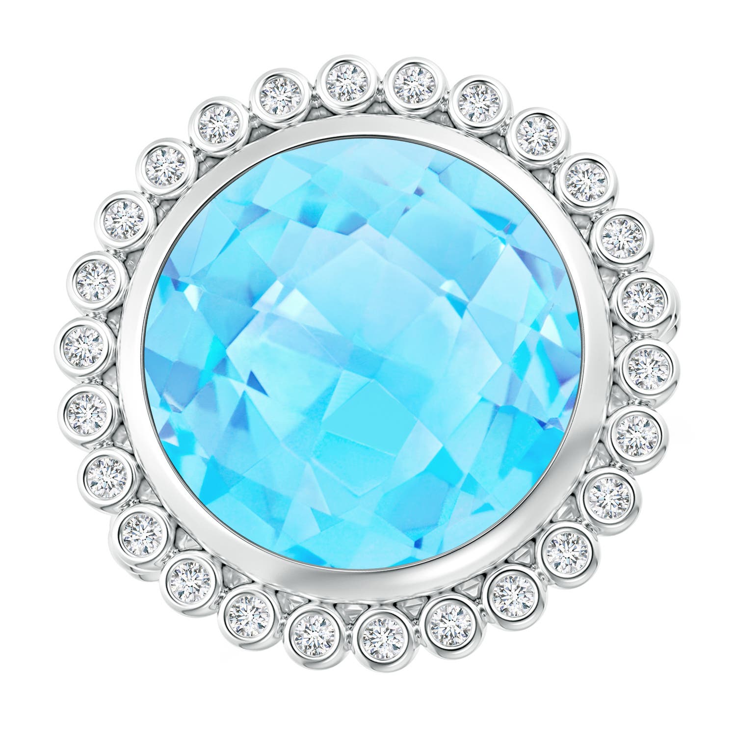 A - Swiss Blue Topaz / 10.76 CT / 14 KT White Gold