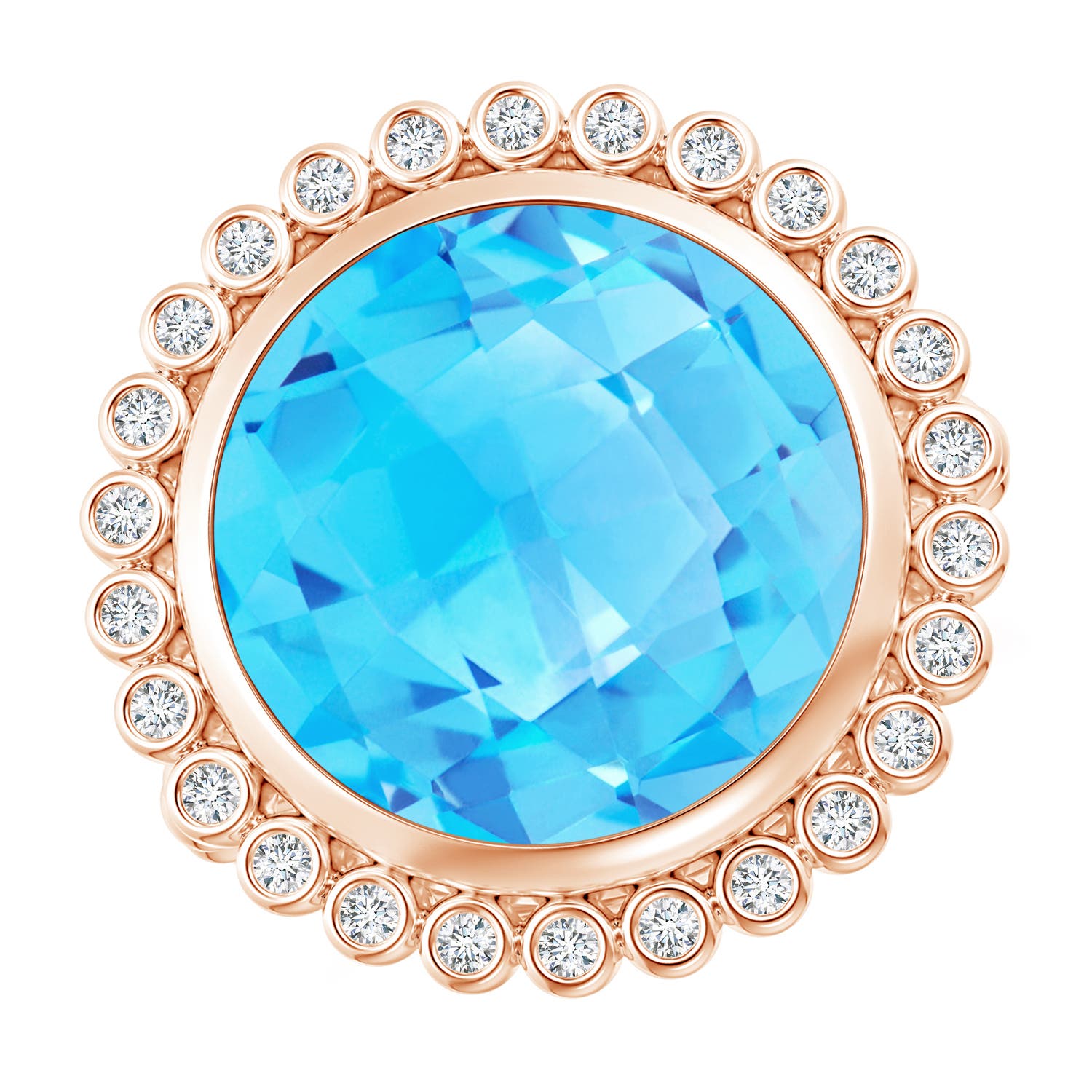 AA - Swiss Blue Topaz / 10.76 CT / 14 KT Rose Gold