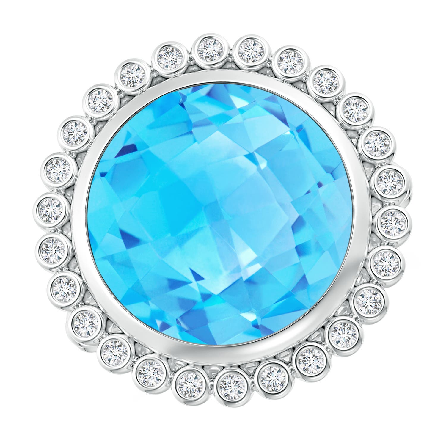 AA - Swiss Blue Topaz / 10.76 CT / 14 KT White Gold