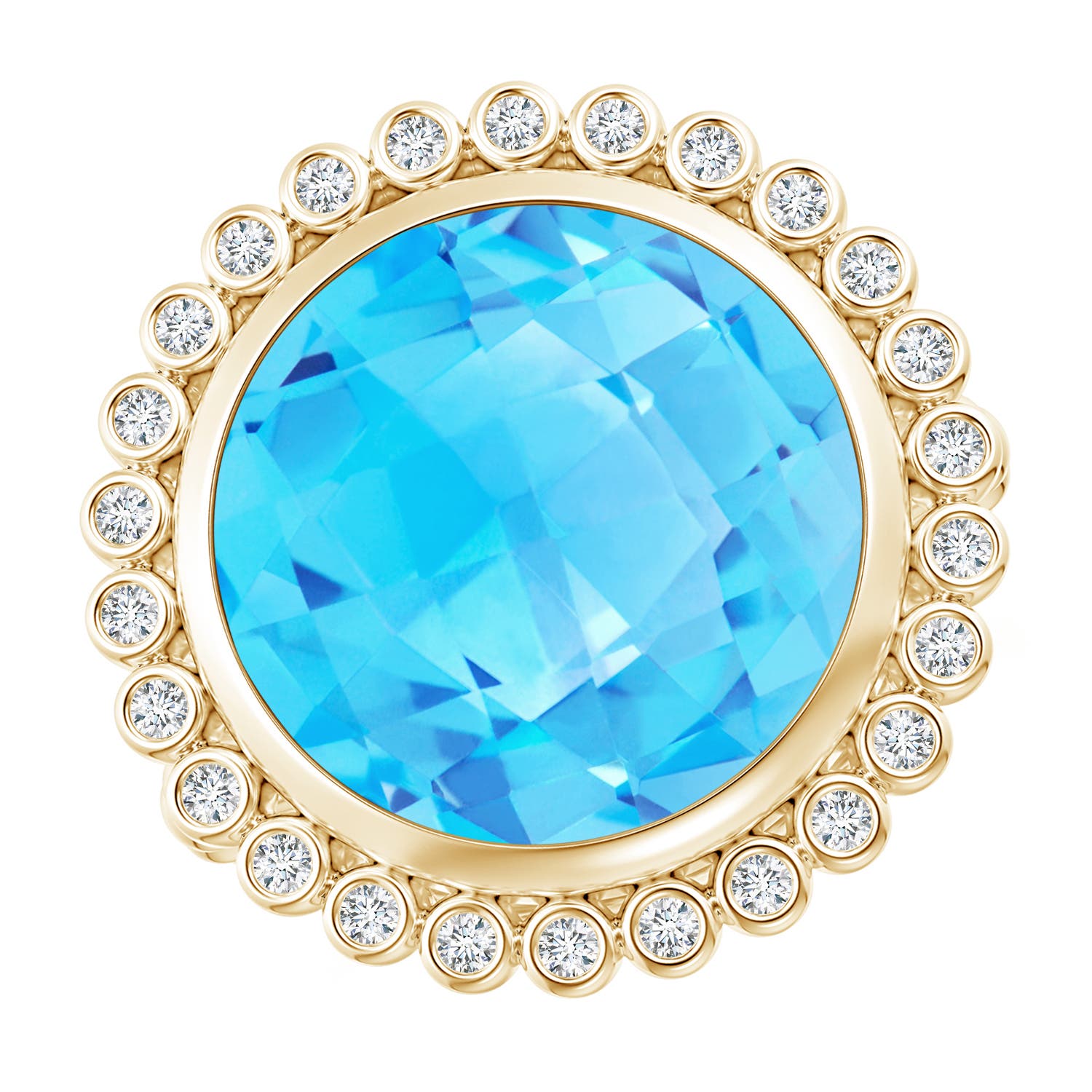 AA - Swiss Blue Topaz / 10.76 CT / 14 KT Yellow Gold