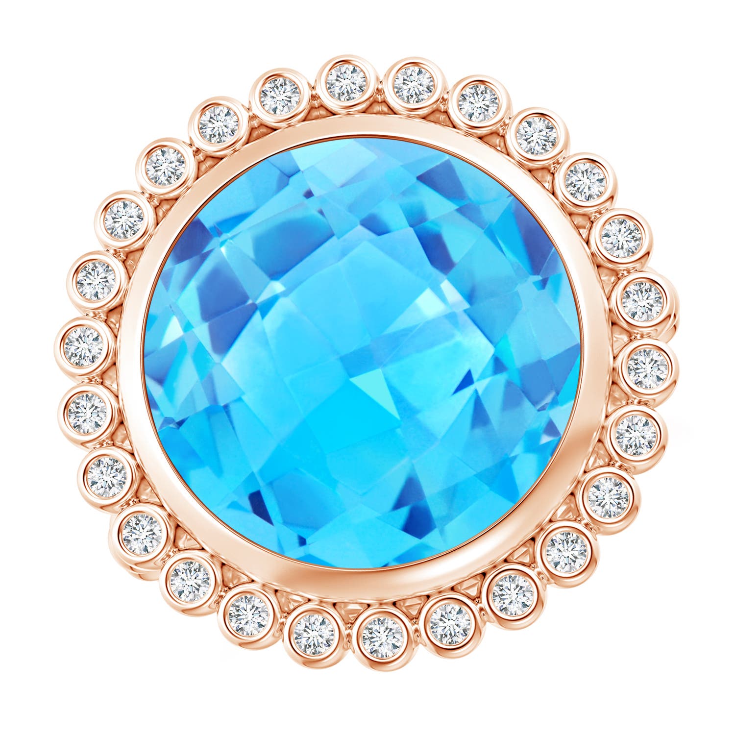 AAA - Swiss Blue Topaz / 10.76 CT / 14 KT Rose Gold